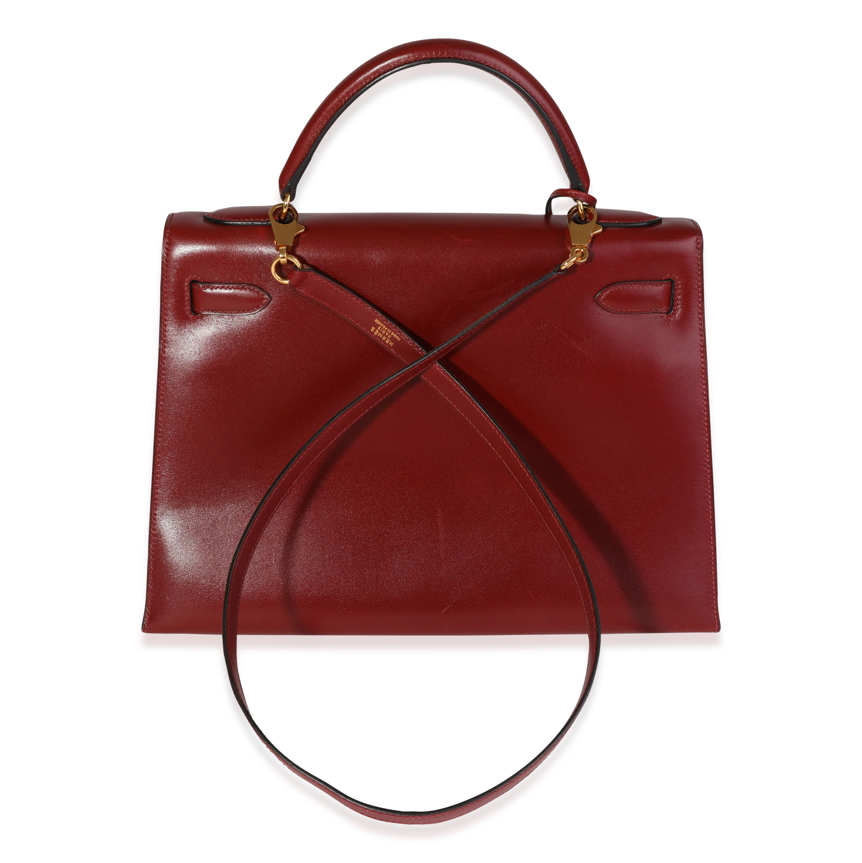 Hermès Vintage Rouge H Box Calf Sellier Kelly 32 GHW - Image 3