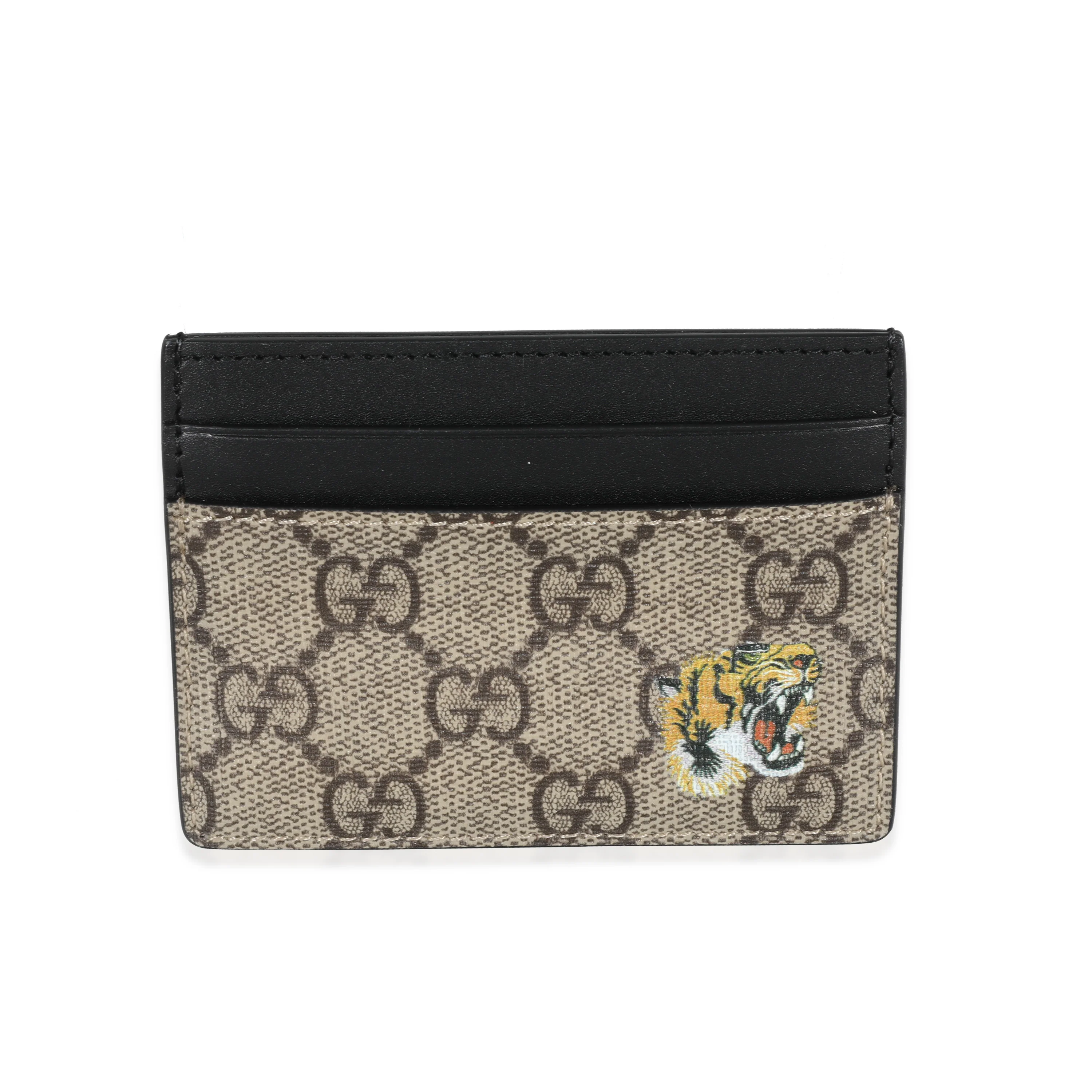 Gucci GG Supreme Monogram Tiger Print Card Holder
