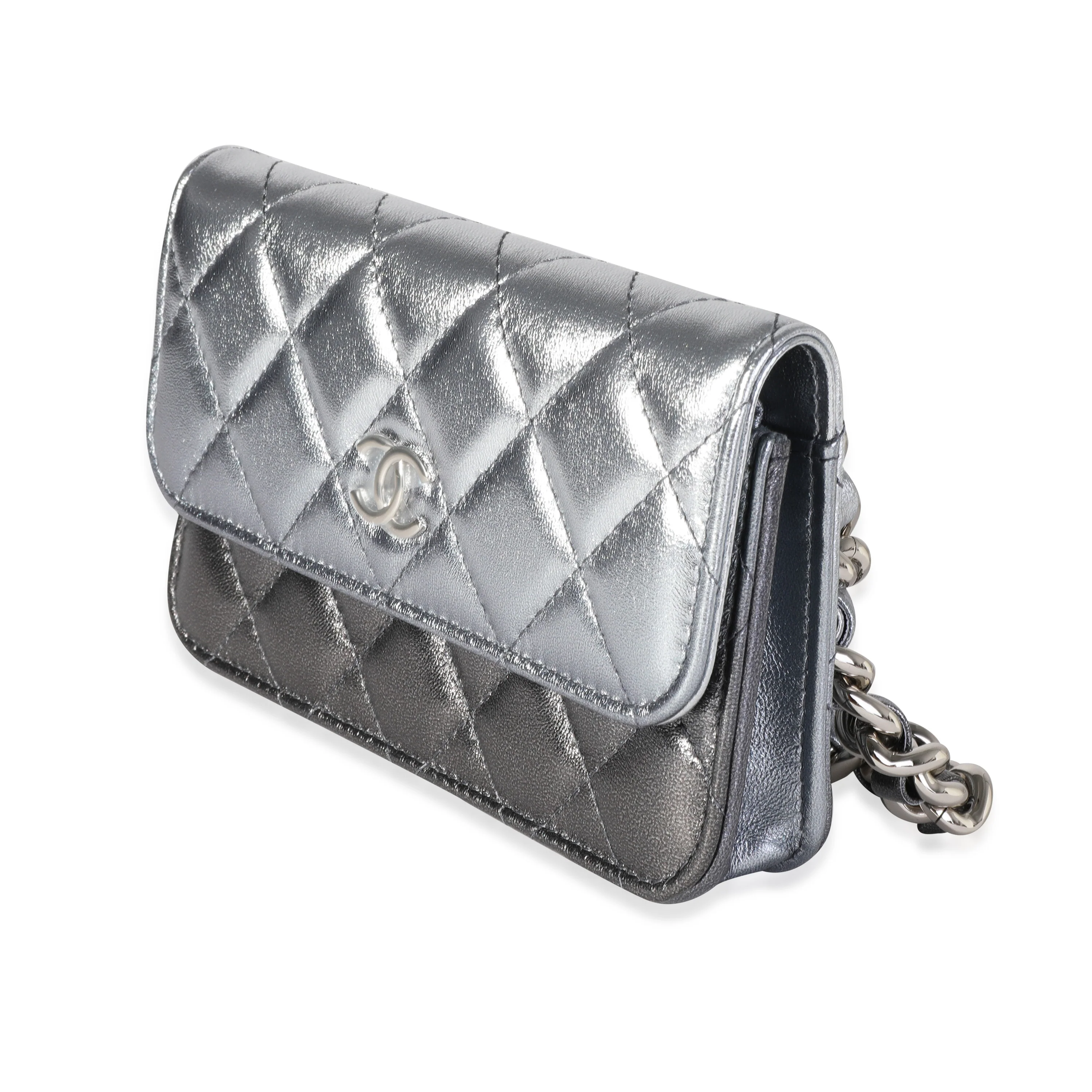 Chanel Metallic Gradient Quilted Lambskin Clutch with Chain - Image 2