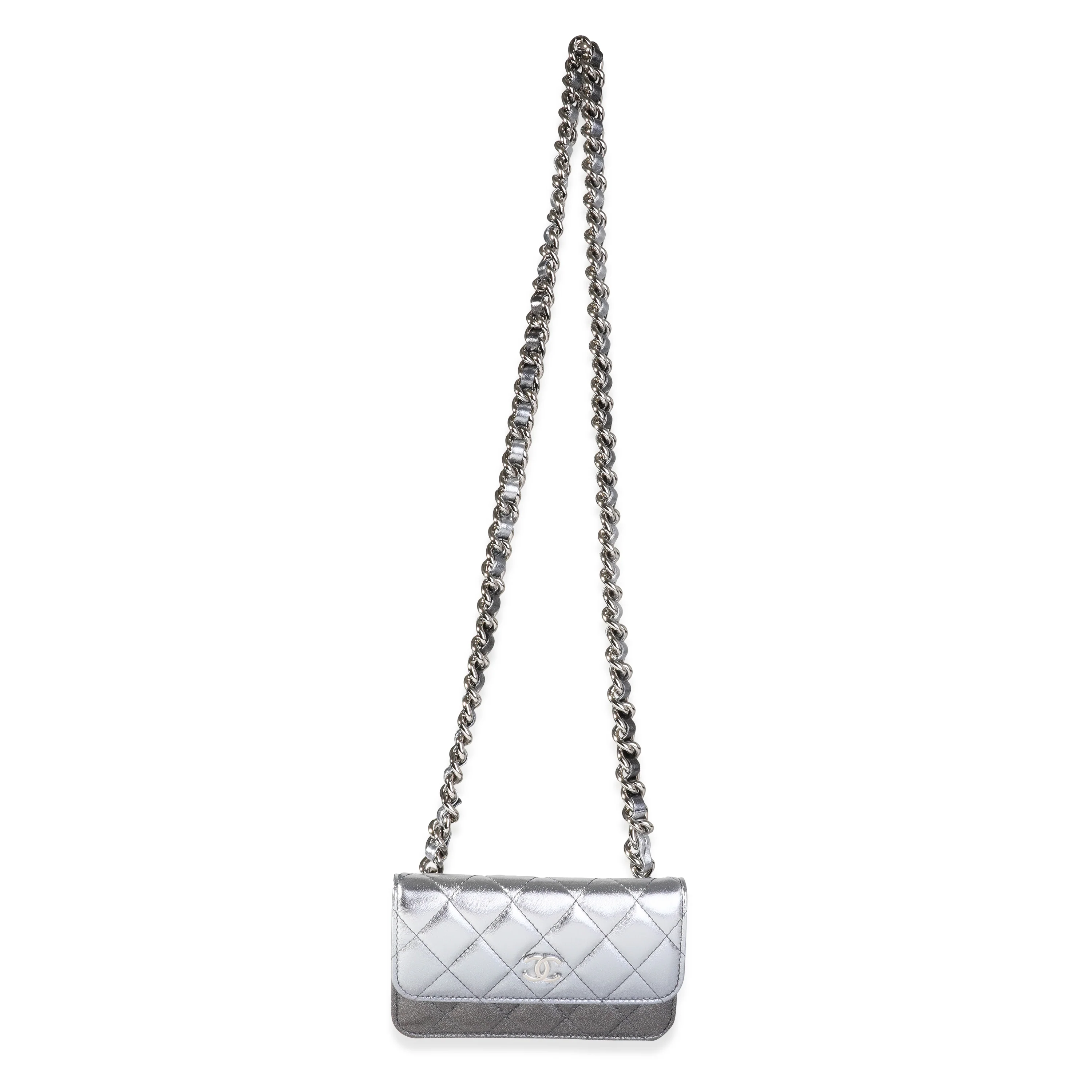 Chanel Metallic Gradient Quilted Lambskin Clutch with Chain - Image 4