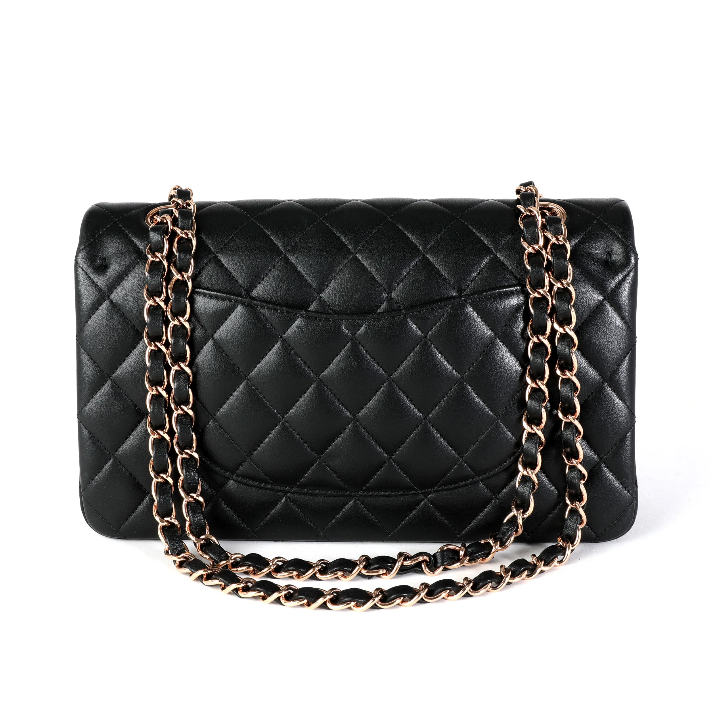 Chanel Black Quilted Lambskin Medium Classic Double Flap Bag RGHW - Image 3
