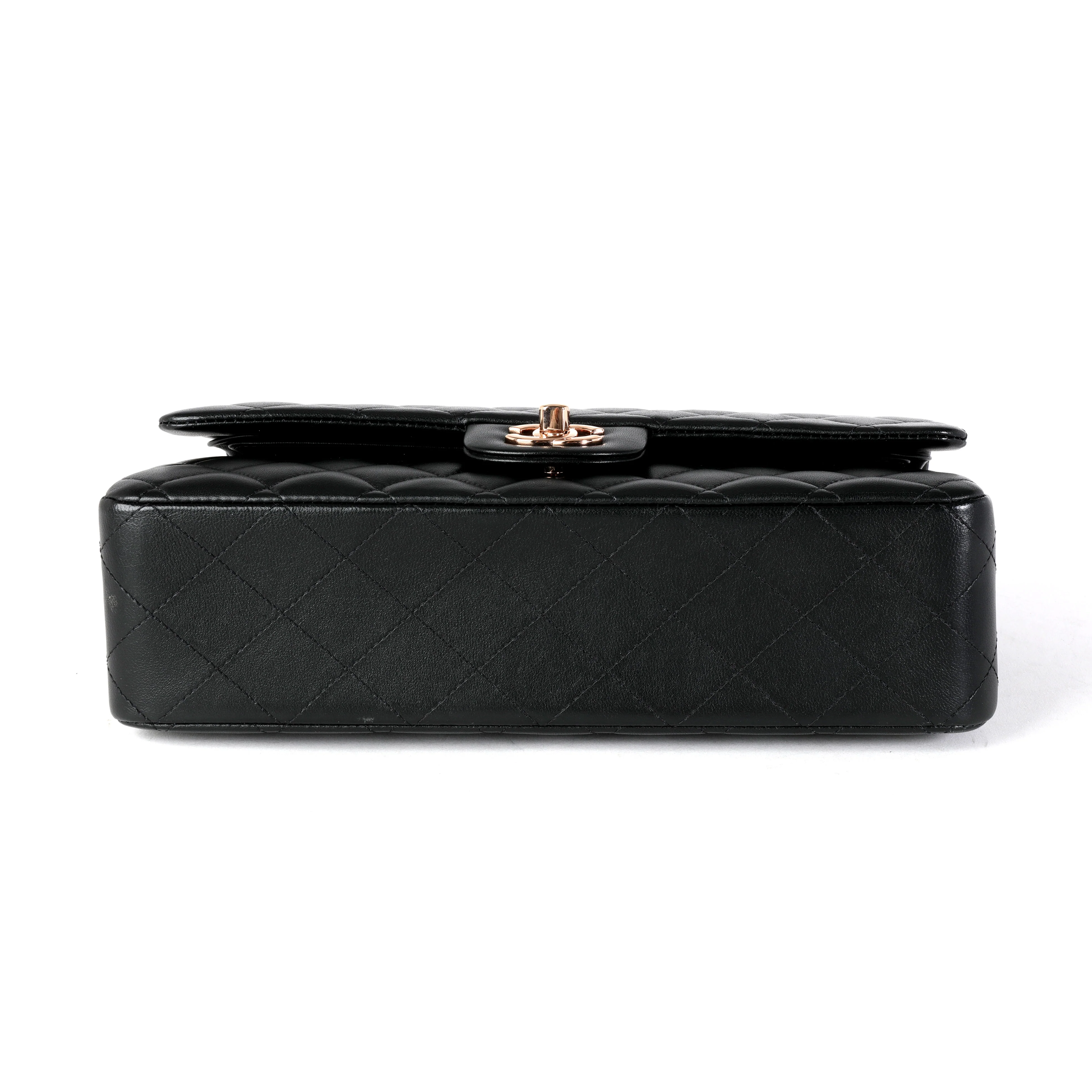 Chanel Black Quilted Lambskin Medium Classic Double Flap Bag RGHW - Image 5