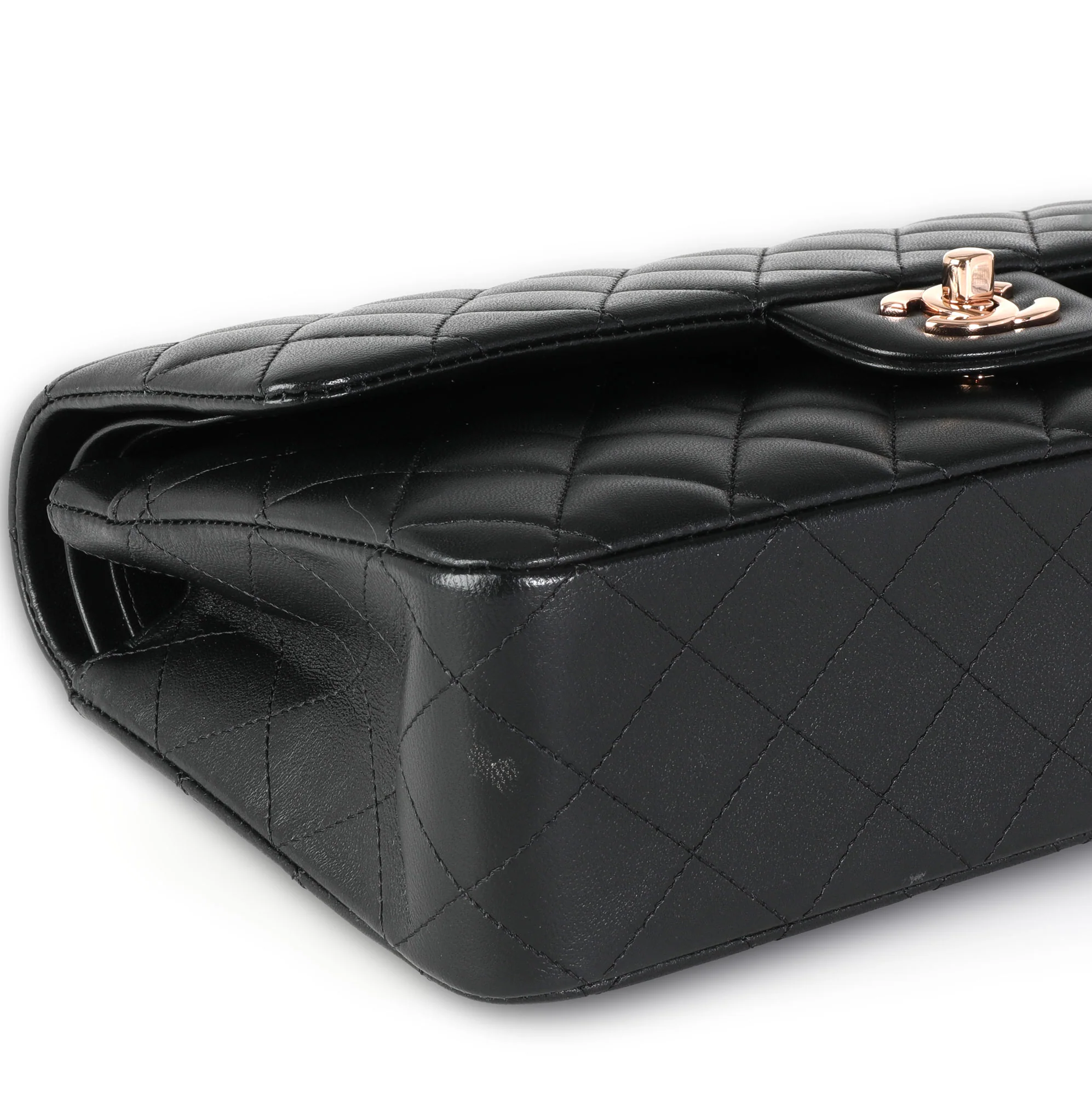 Chanel Black Quilted Lambskin Medium Classic Double Flap Bag RGHW - Image 6
