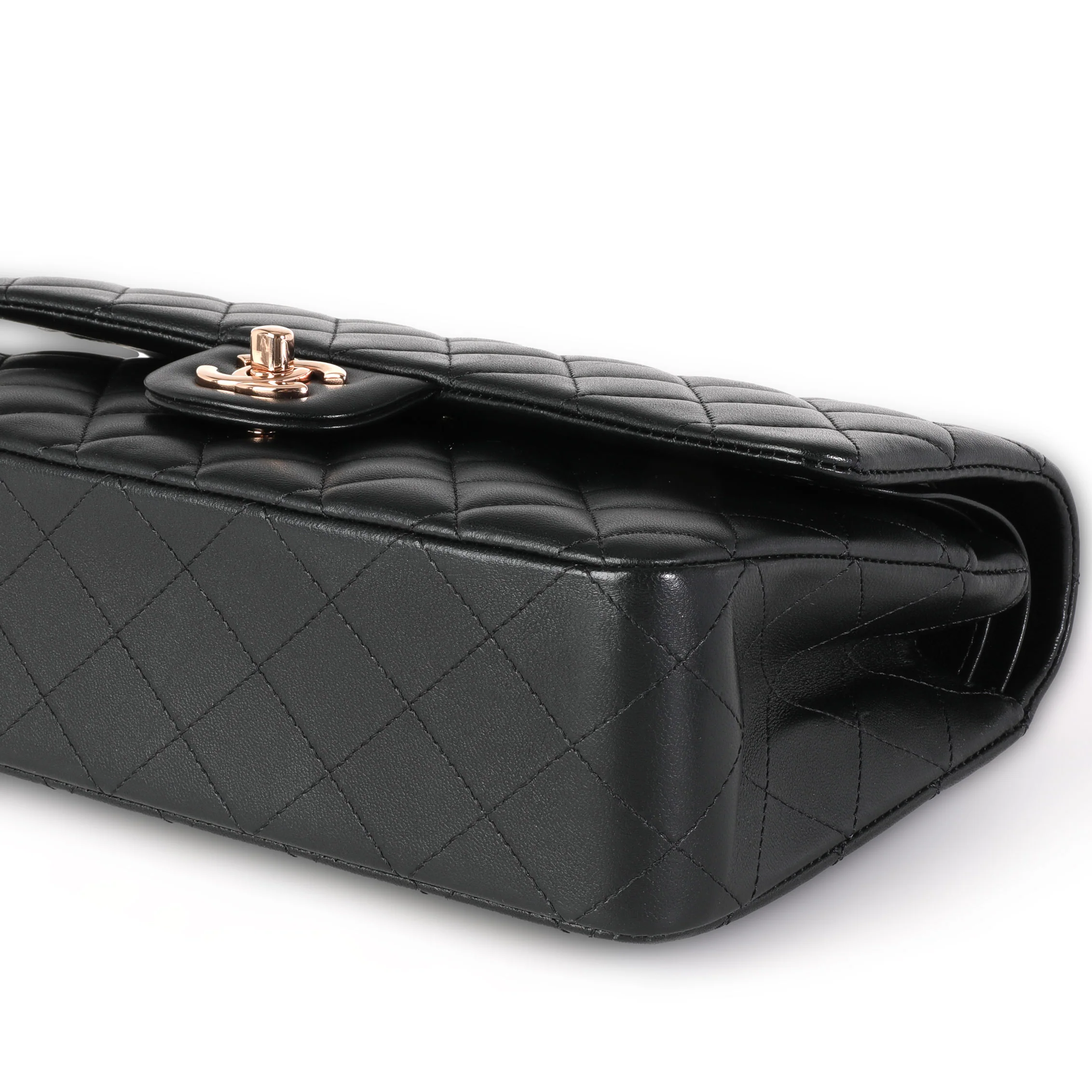 Chanel Black Quilted Lambskin Medium Classic Double Flap Bag RGHW - Image 7