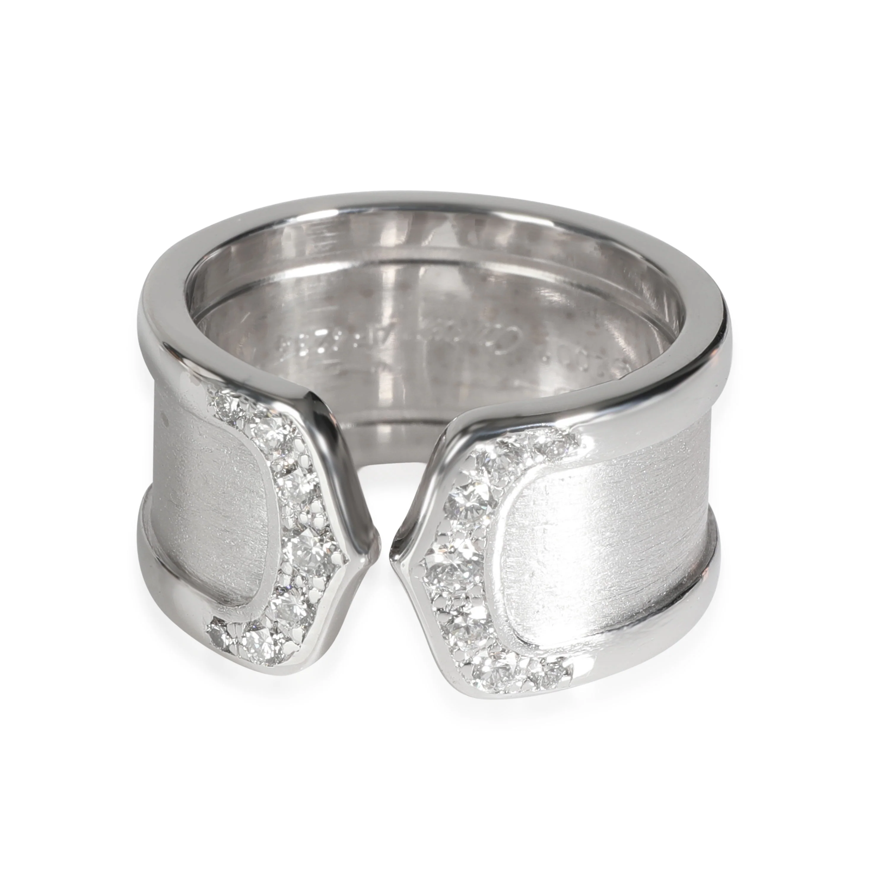 C De 10 mm Wide Diamond Band in 18k White Gold 0.21 Ctw