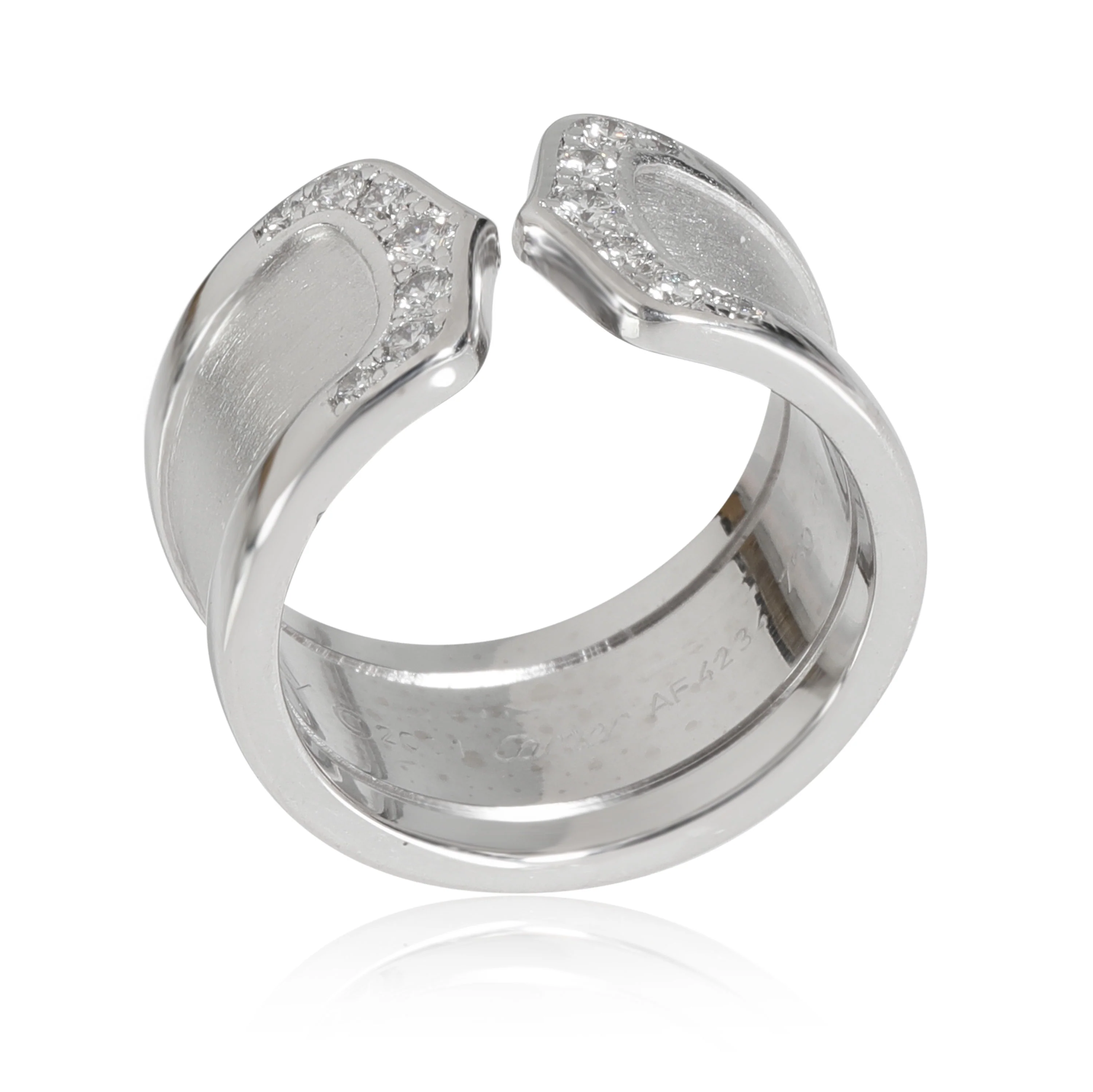 C De 10 mm Wide Diamond Band in 18k White Gold 0.21 Ctw - Image 3