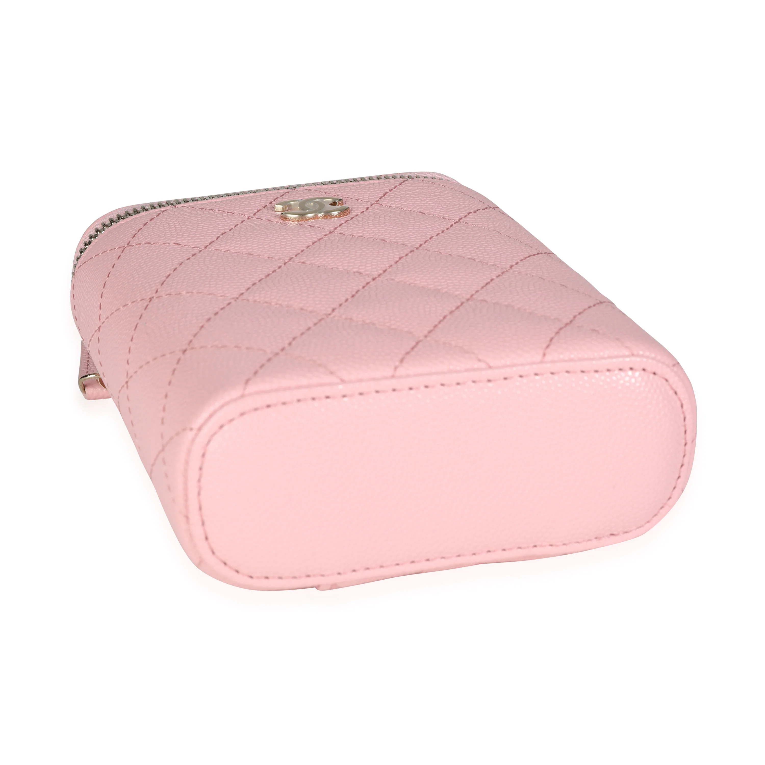 Chanel Pink Quilted Caviar Small Vertical Vanity Case - Image 7