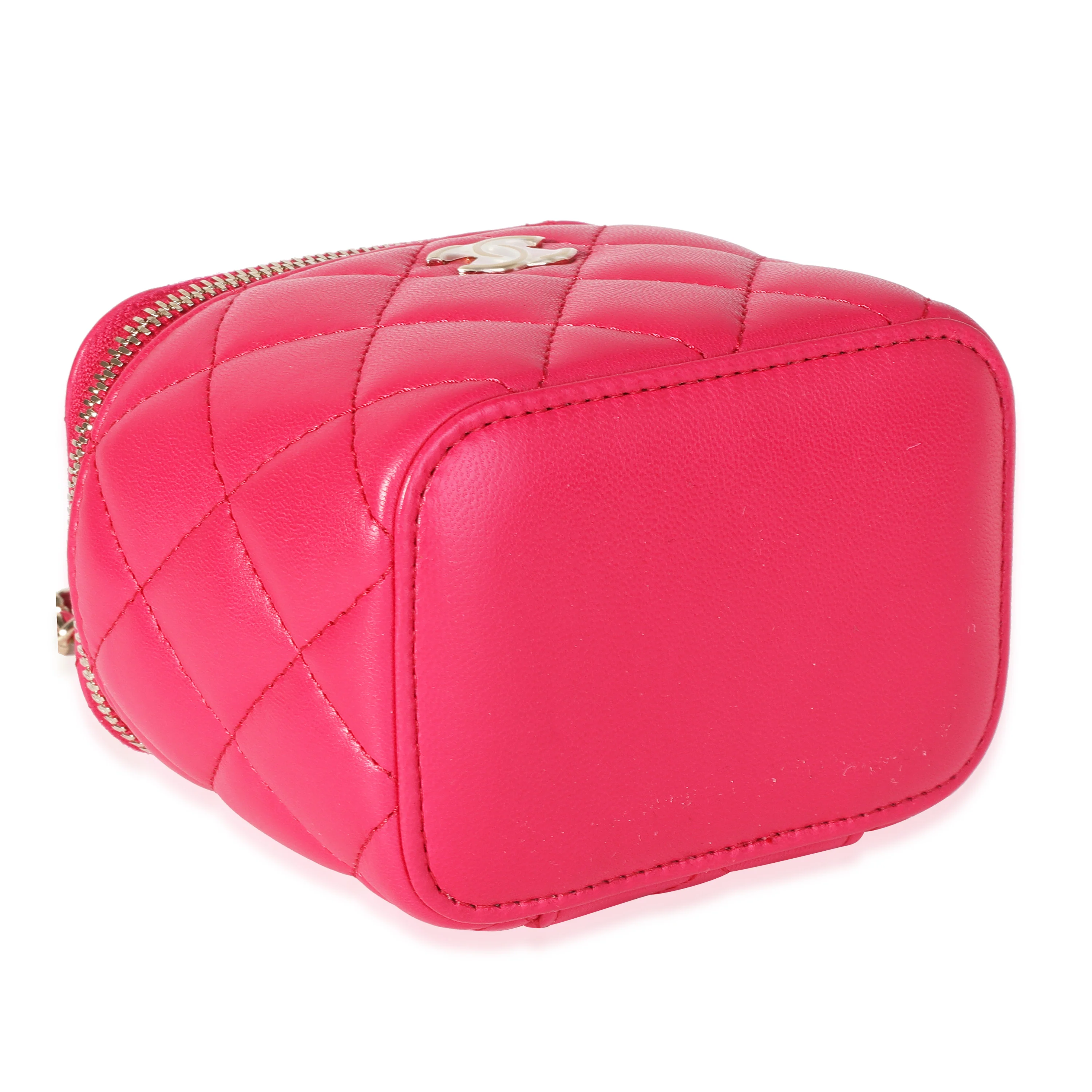 Chanel Fuchsia Quilted Lambskin Mini Vanity Crossbody - Image 6
