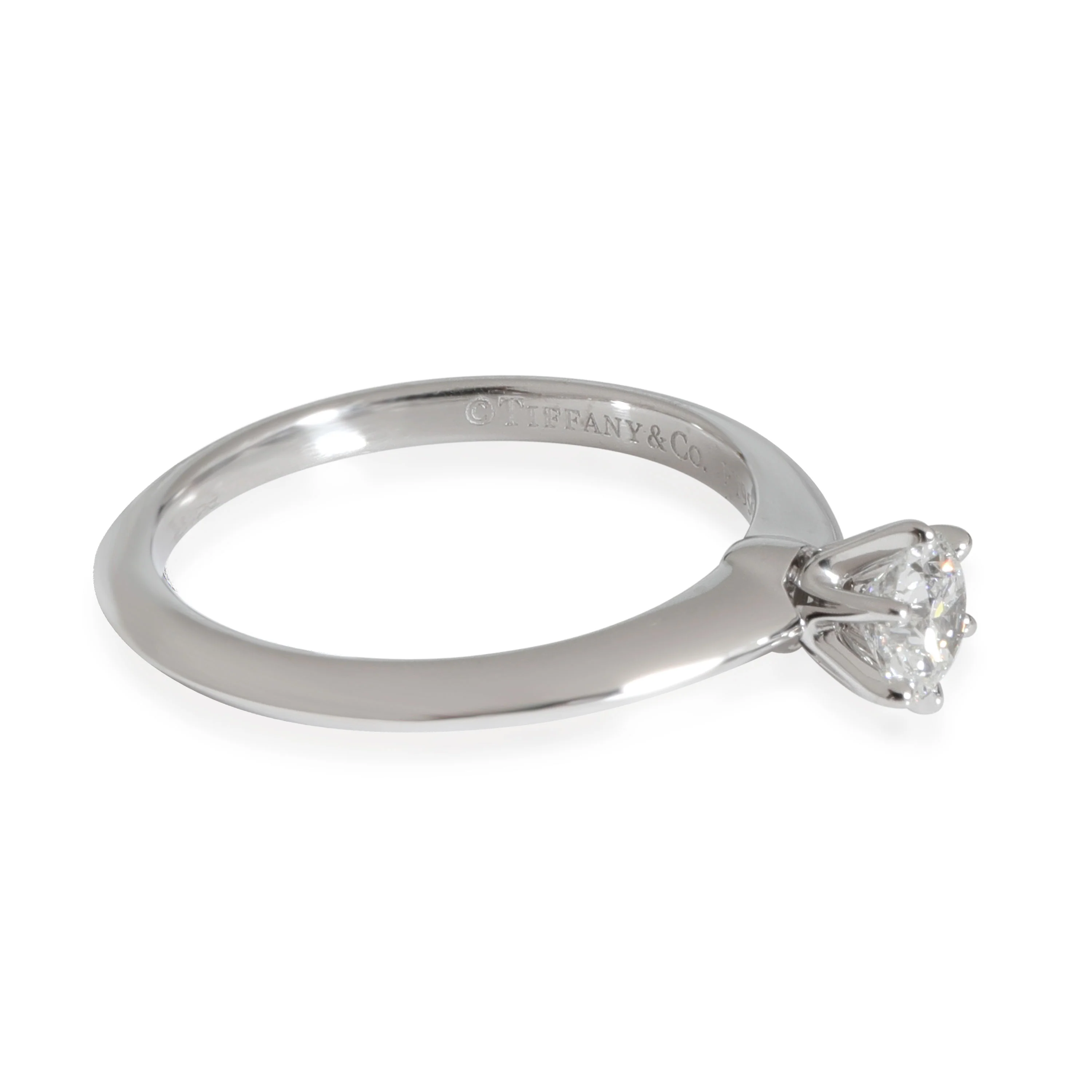 Tiffany & Co. Diamond Engagement Ring in Platinum F VVS2 0.38 CTW - Image 2