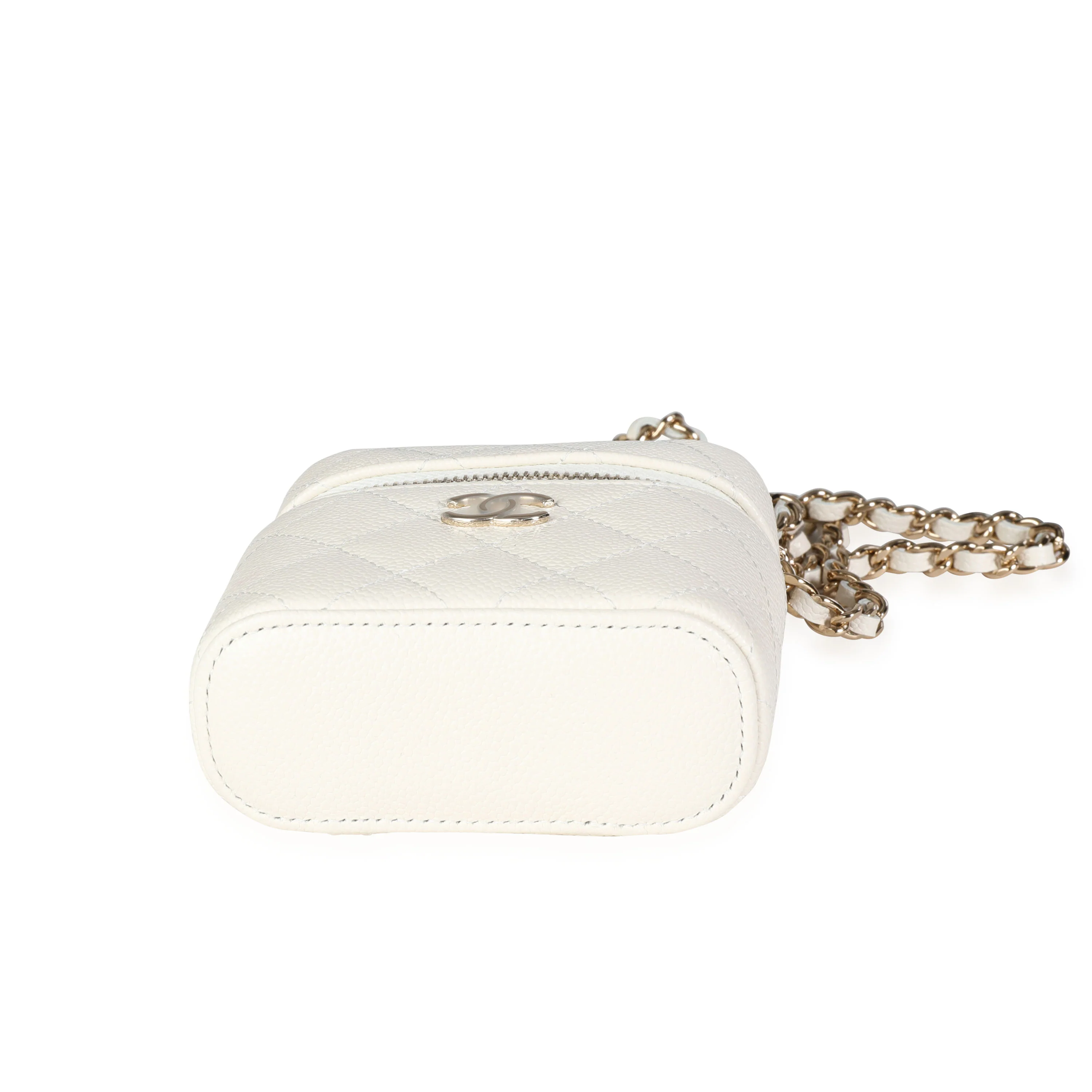Creme Quilted Caviar Mini Vanity Case - Image 5