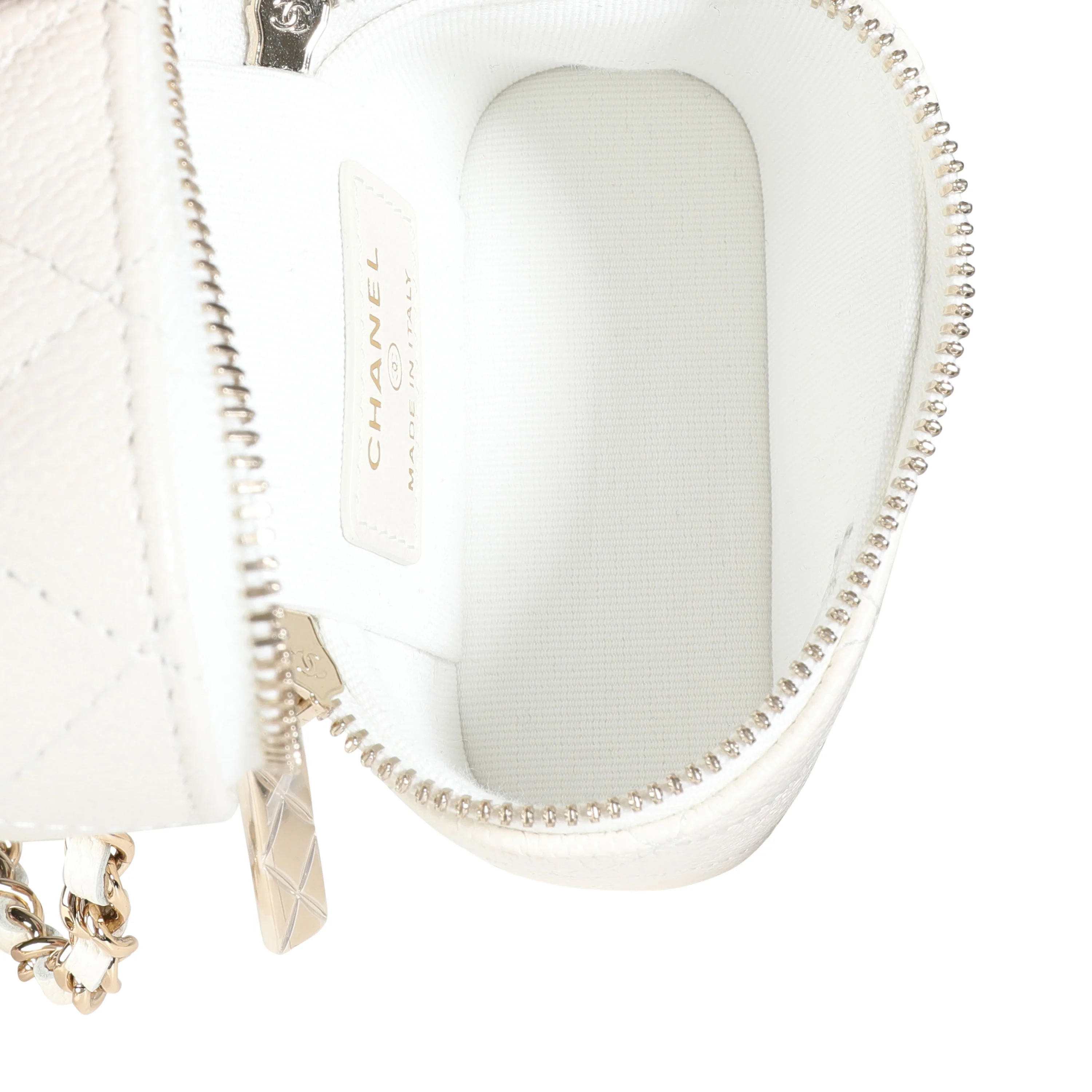 Creme Quilted Caviar Mini Vanity Case - Image 6