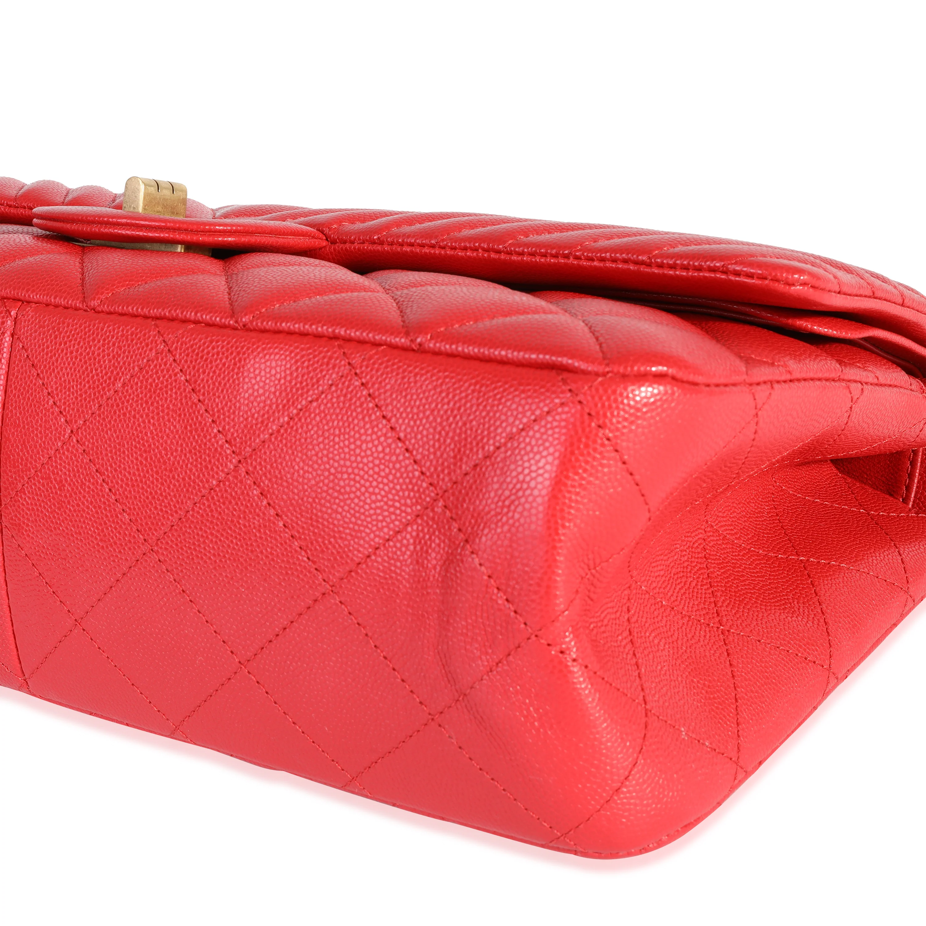 Red Caviar Quilted Reissue 2.55 227 Double Flap Handbag - Image 6