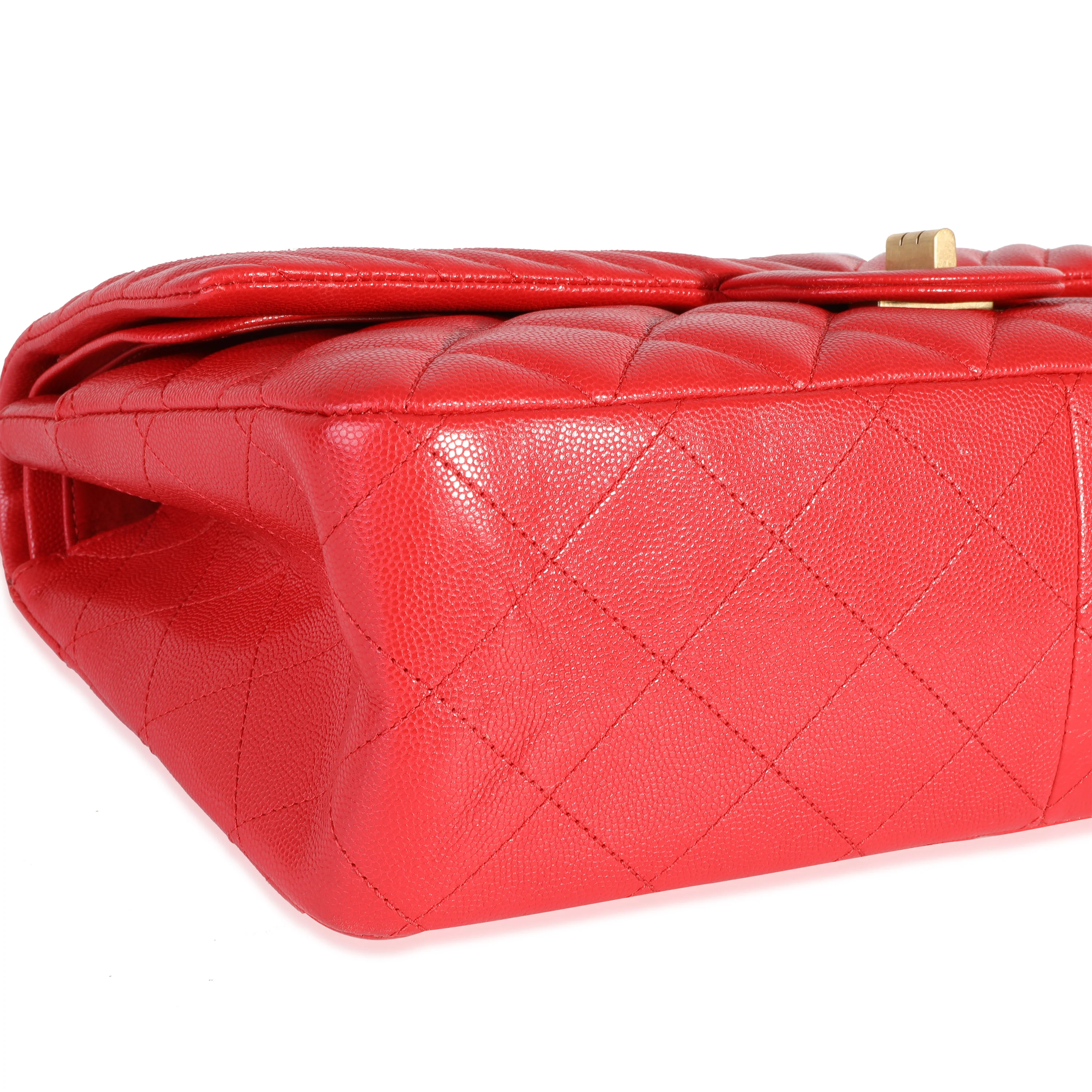 Red Caviar Quilted Reissue 2.55 227 Double Flap Handbag - Image 7