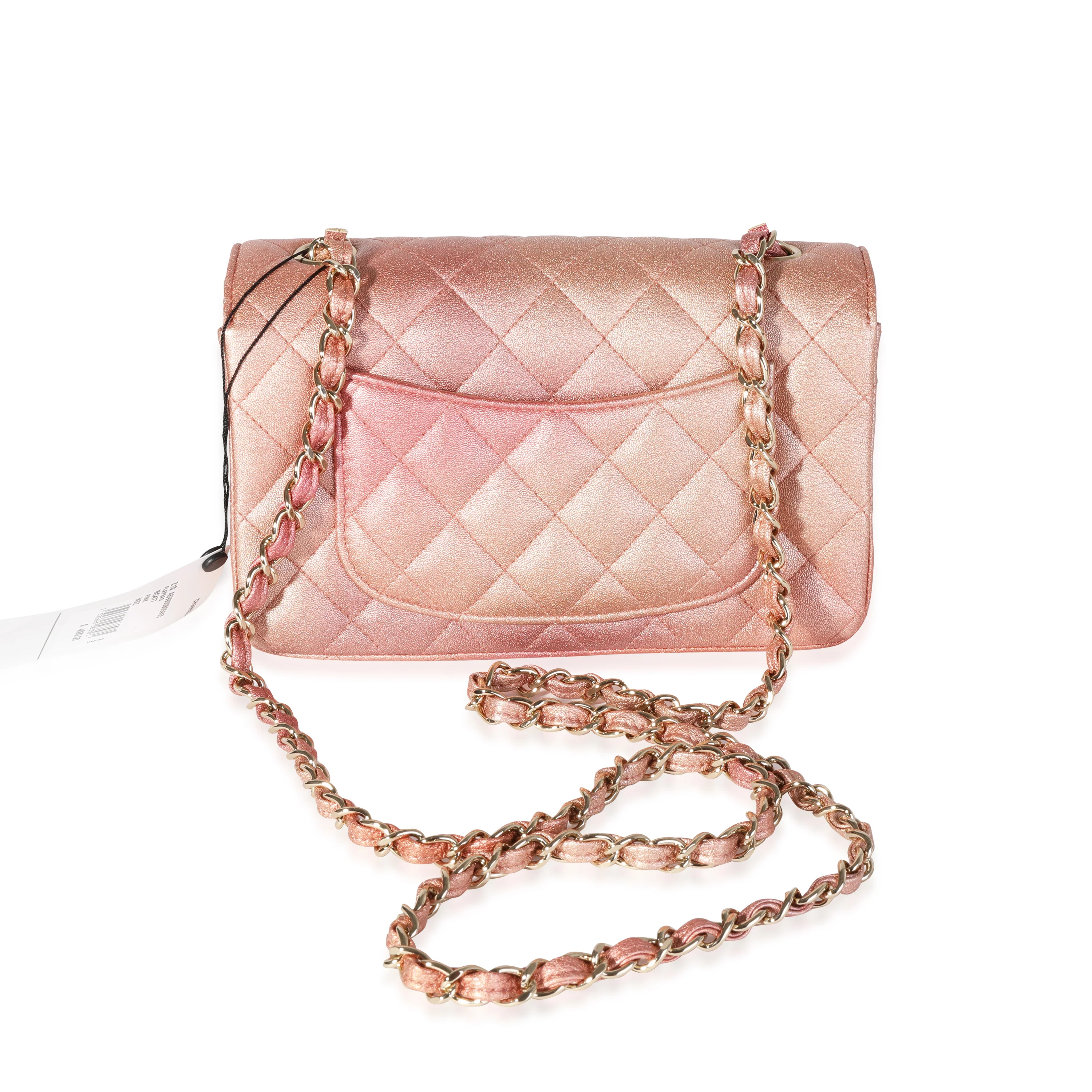 Chanel Metallic Rose Gold Ombré Classic Rectangular Mini Flap Bag - Image 3