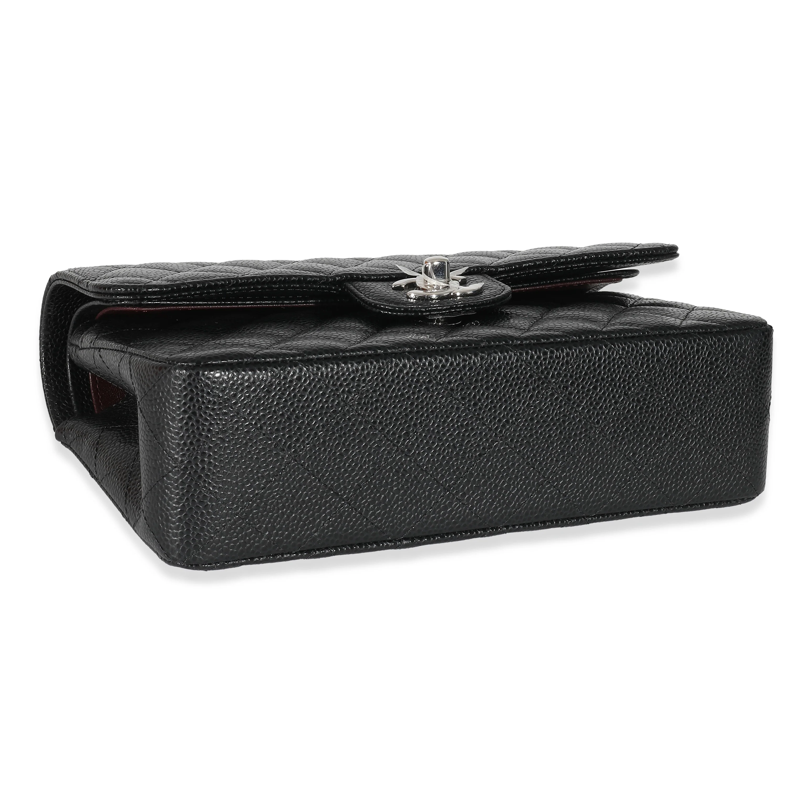 Black Quilted Caviar Small Classic Double Flap Bag - Image 4