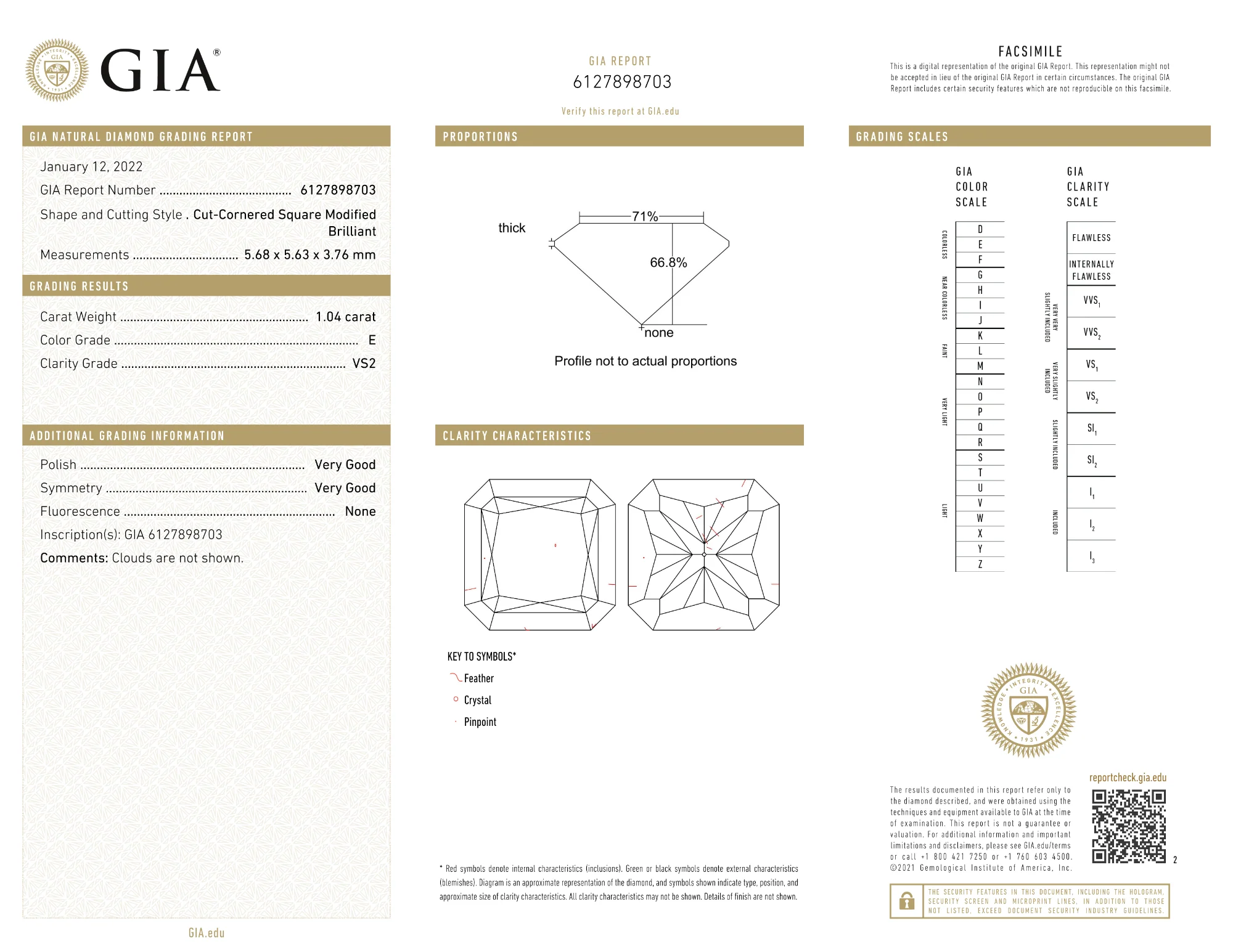 GIA Certified 1.04 Ct Radiant cut E VS2 Loose Diamond - Image 2