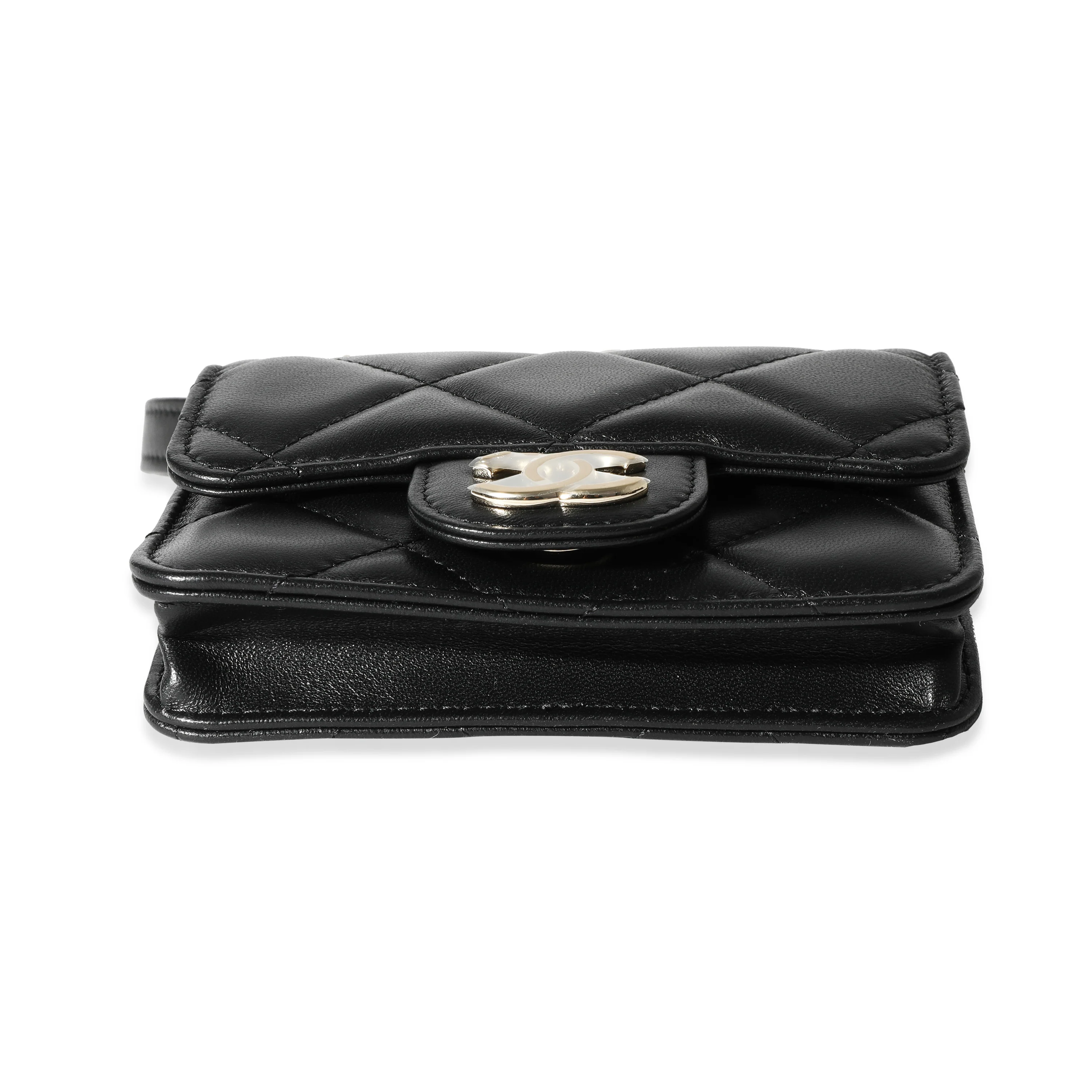 Chanel Black Quilted Lambskin Elegant Chain Belt Bag - Image 4
