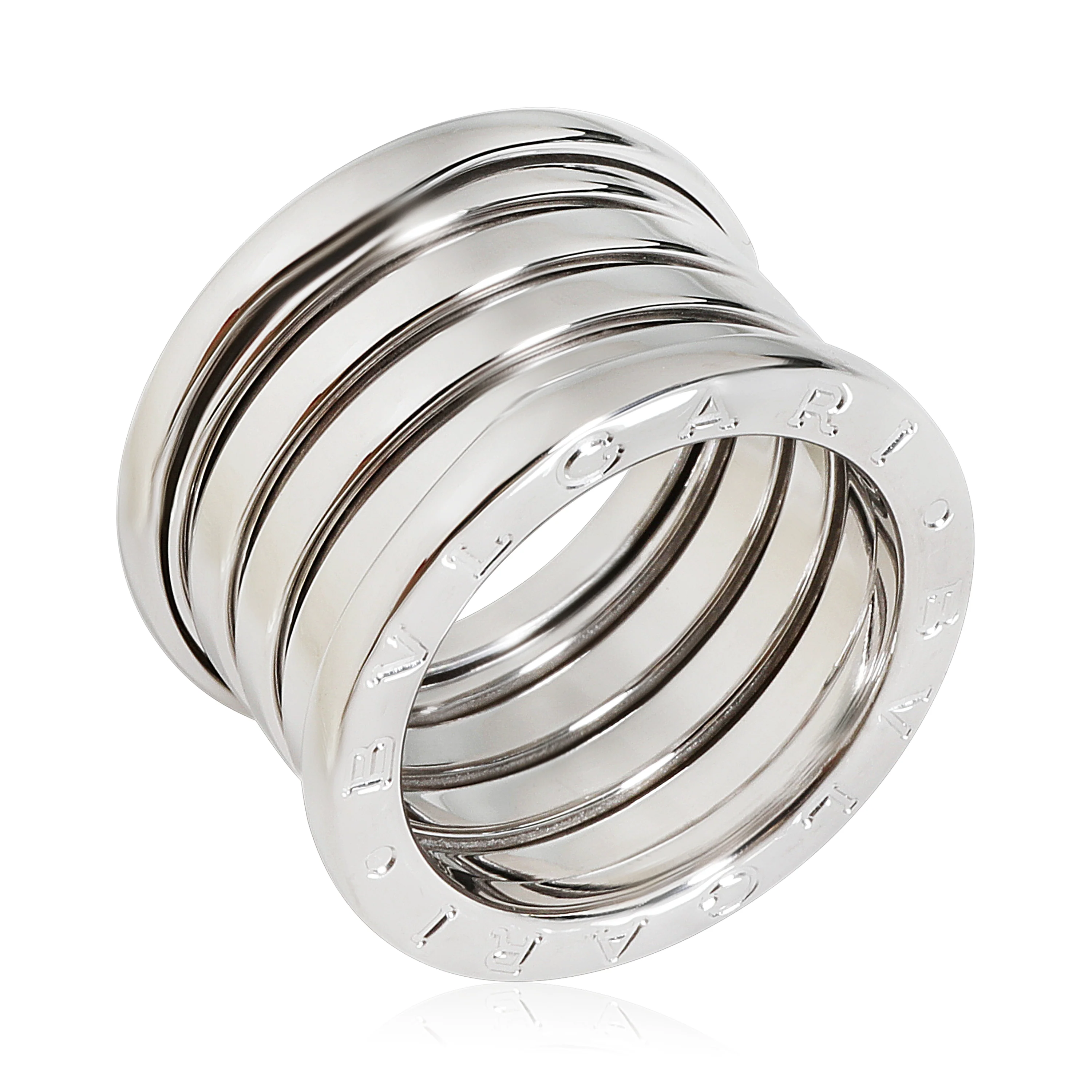 BVLGARI B.Zero1 4 Spiral Ring in 18k White Gold - Image 3