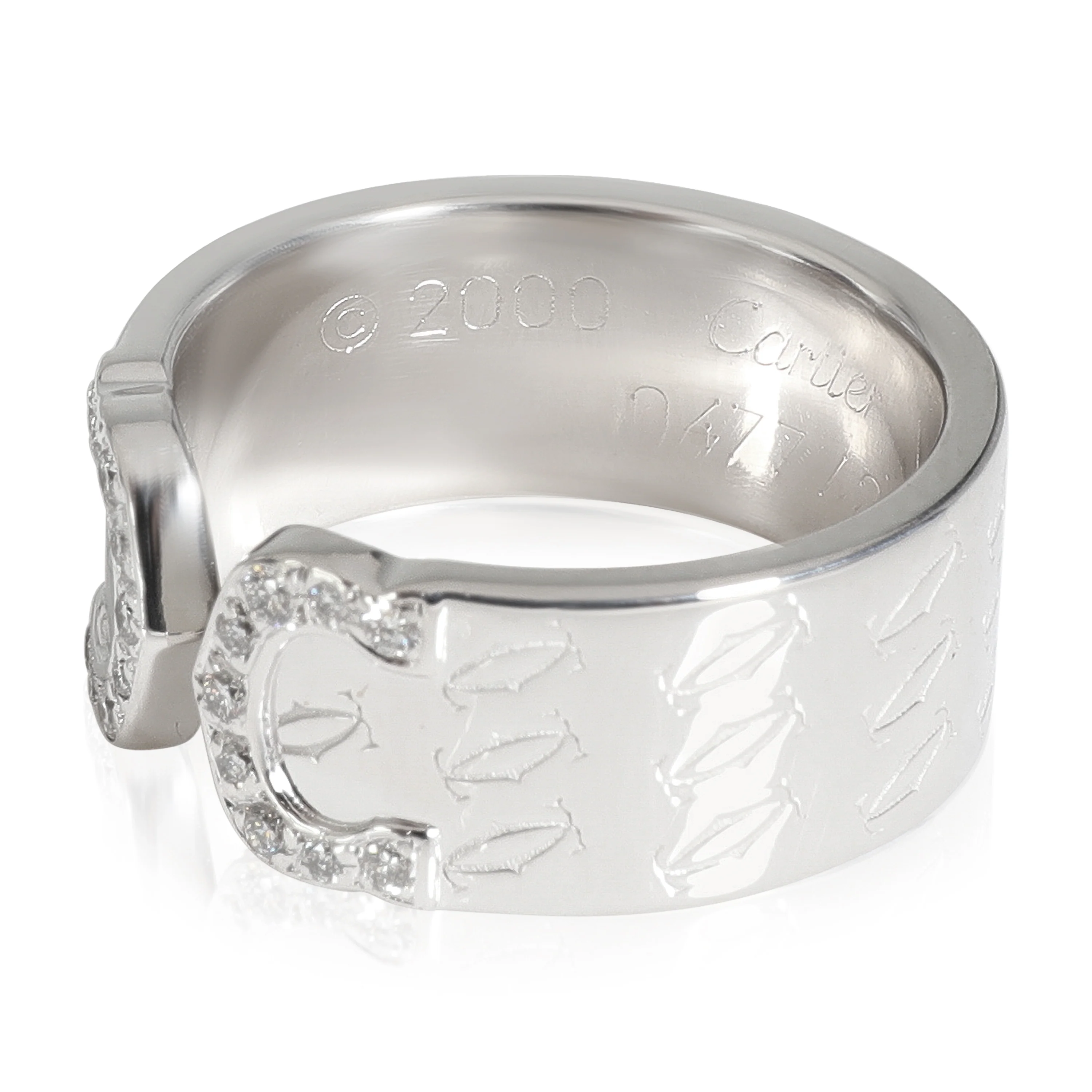 Cartier C De Cartier C2 8 mm Diamond Ring in 18k White Gold 0.10 CTW - Image 2