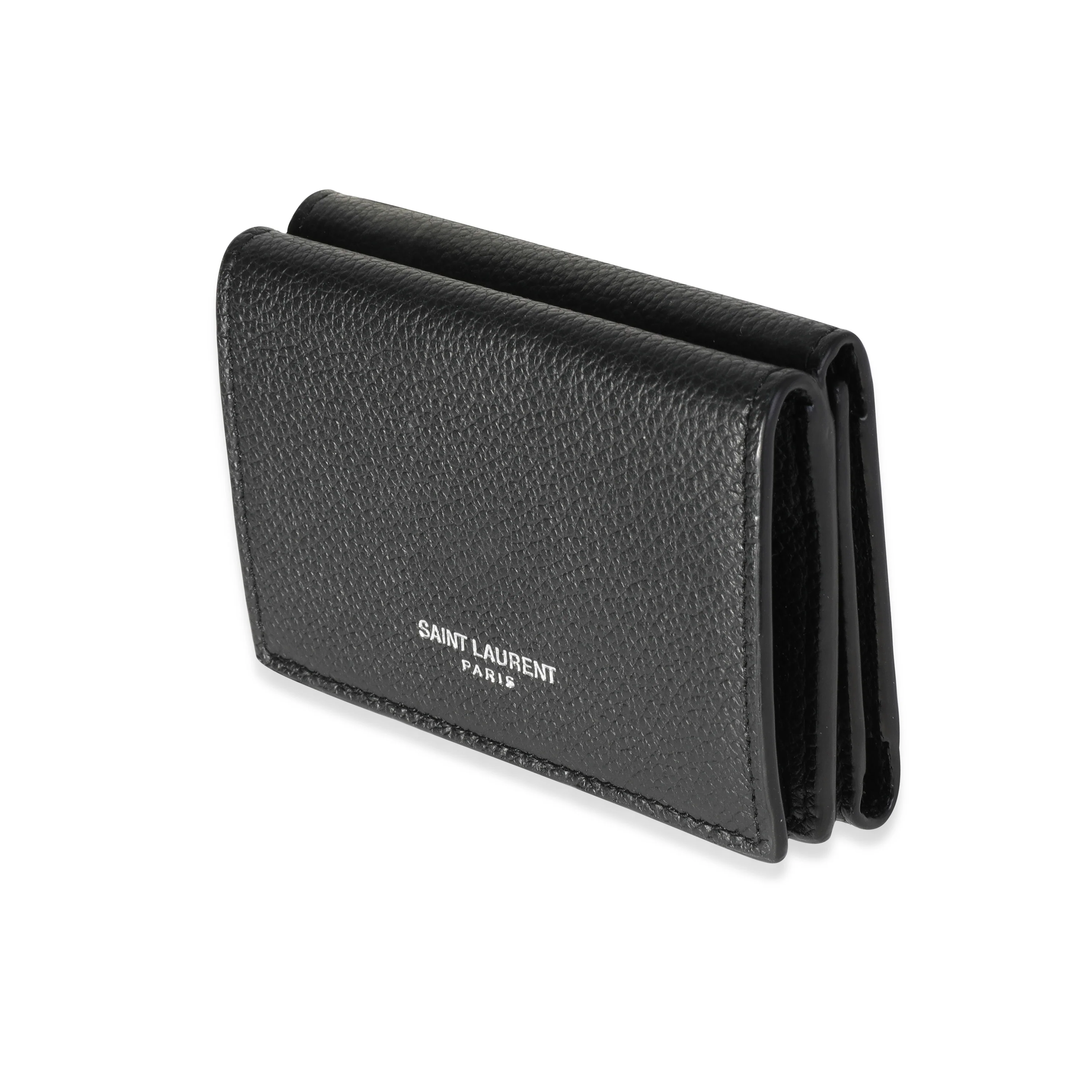 Saint Laurent Black Leather Tiny Wallet - Image 2
