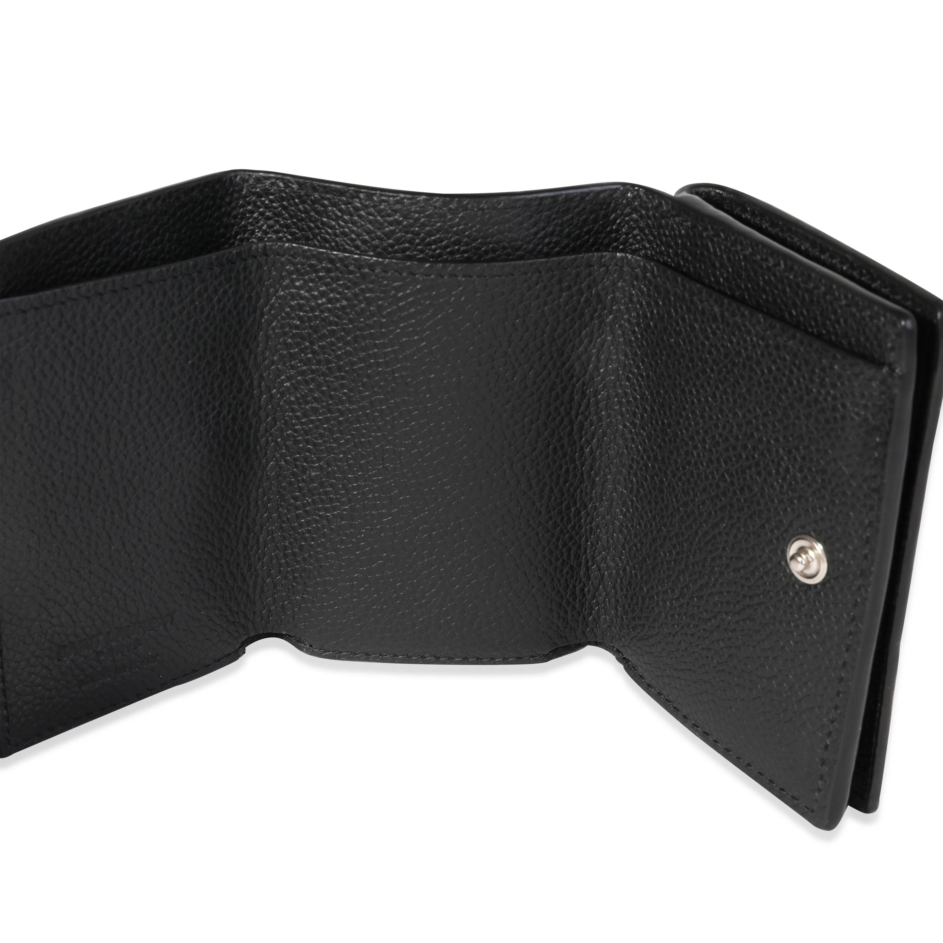 Saint Laurent Black Leather Tiny Wallet - Image 3