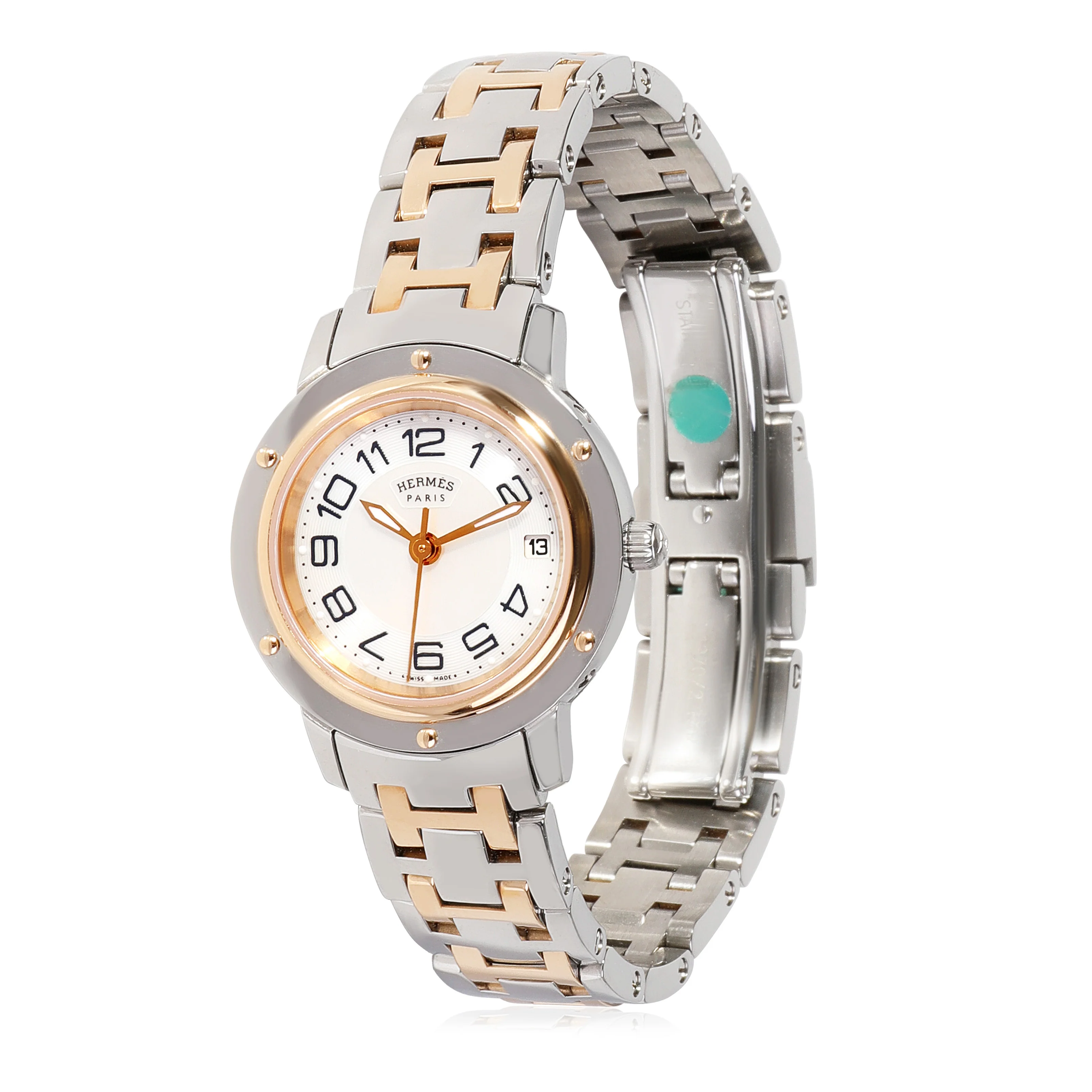 Hermès Clipper CP1.221.212.4970 Womens Watch in 18kt Stainless Steel/Rose Gold