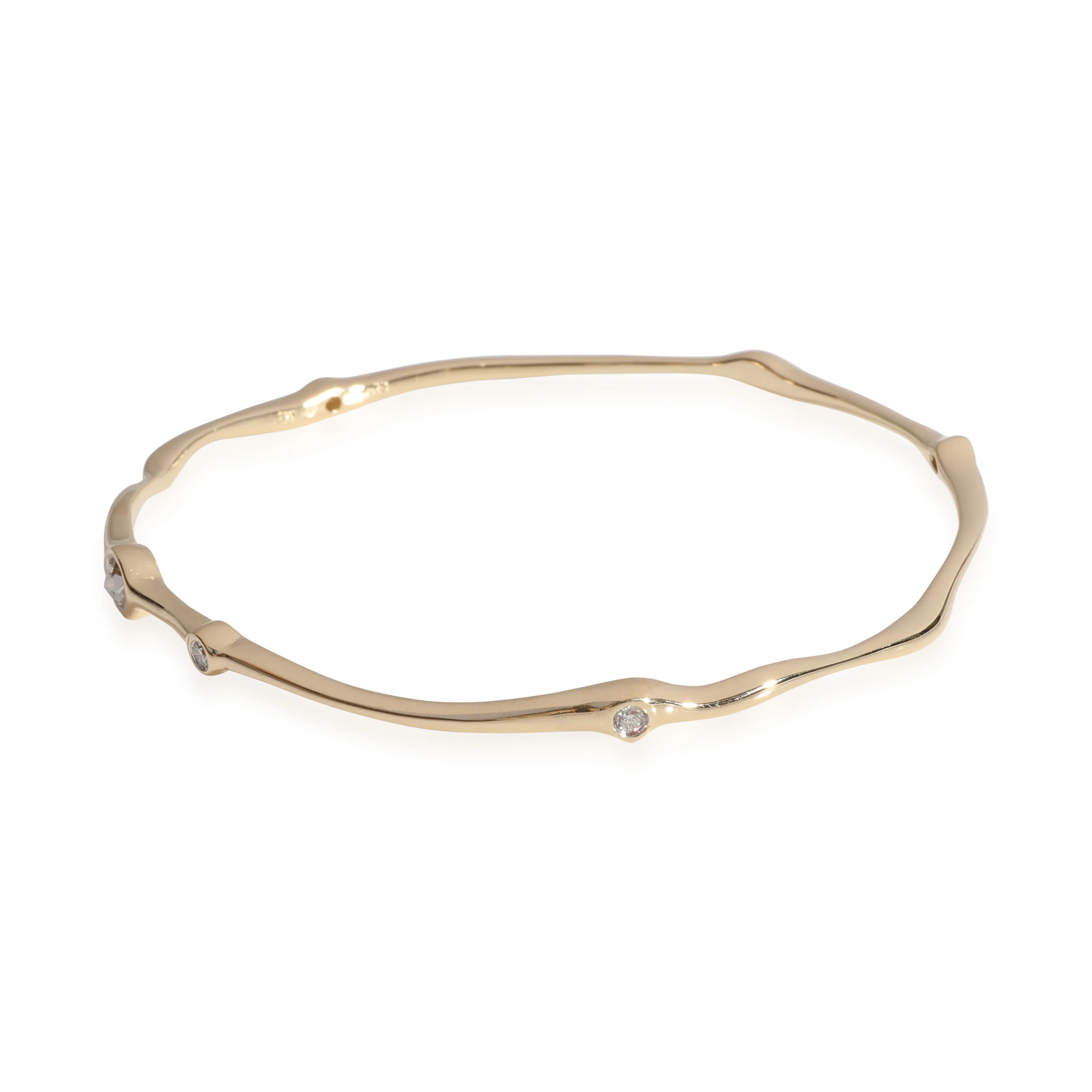 Wavy Diamond Bangle in 18k Yellow Gold 0.4 CTW - Image 2