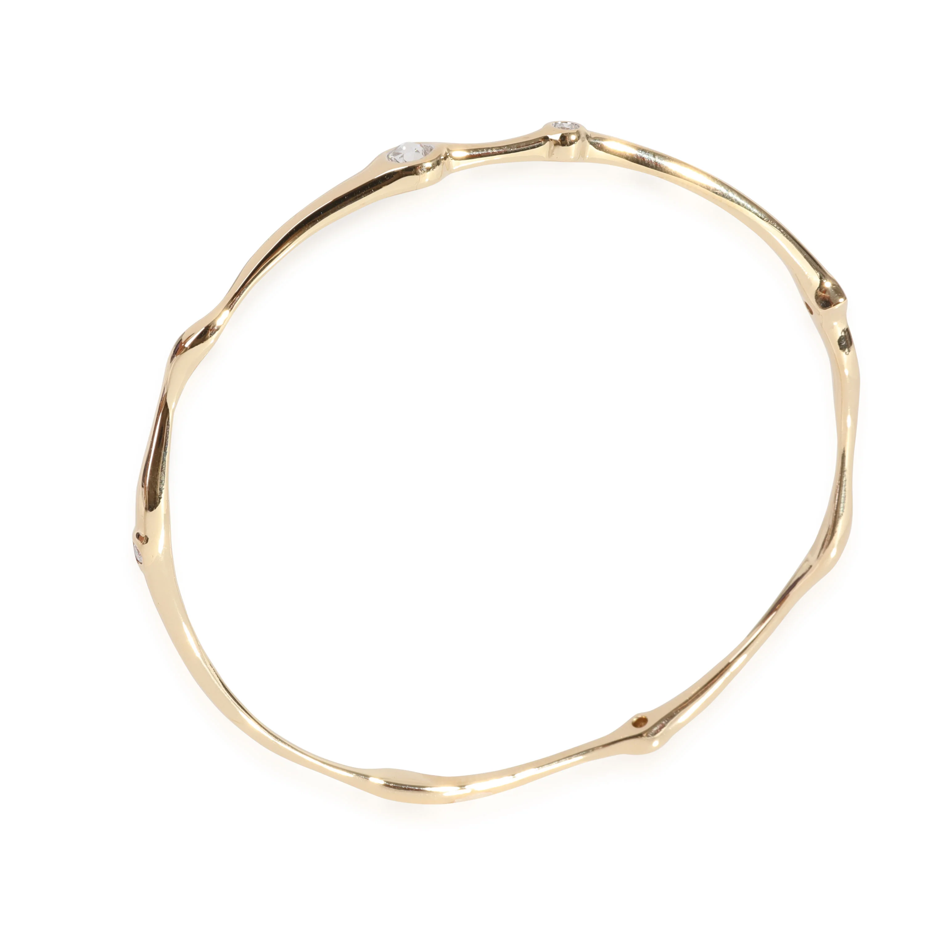 Wavy Diamond Bangle in 18k Yellow Gold 0.4 CTW - Image 3