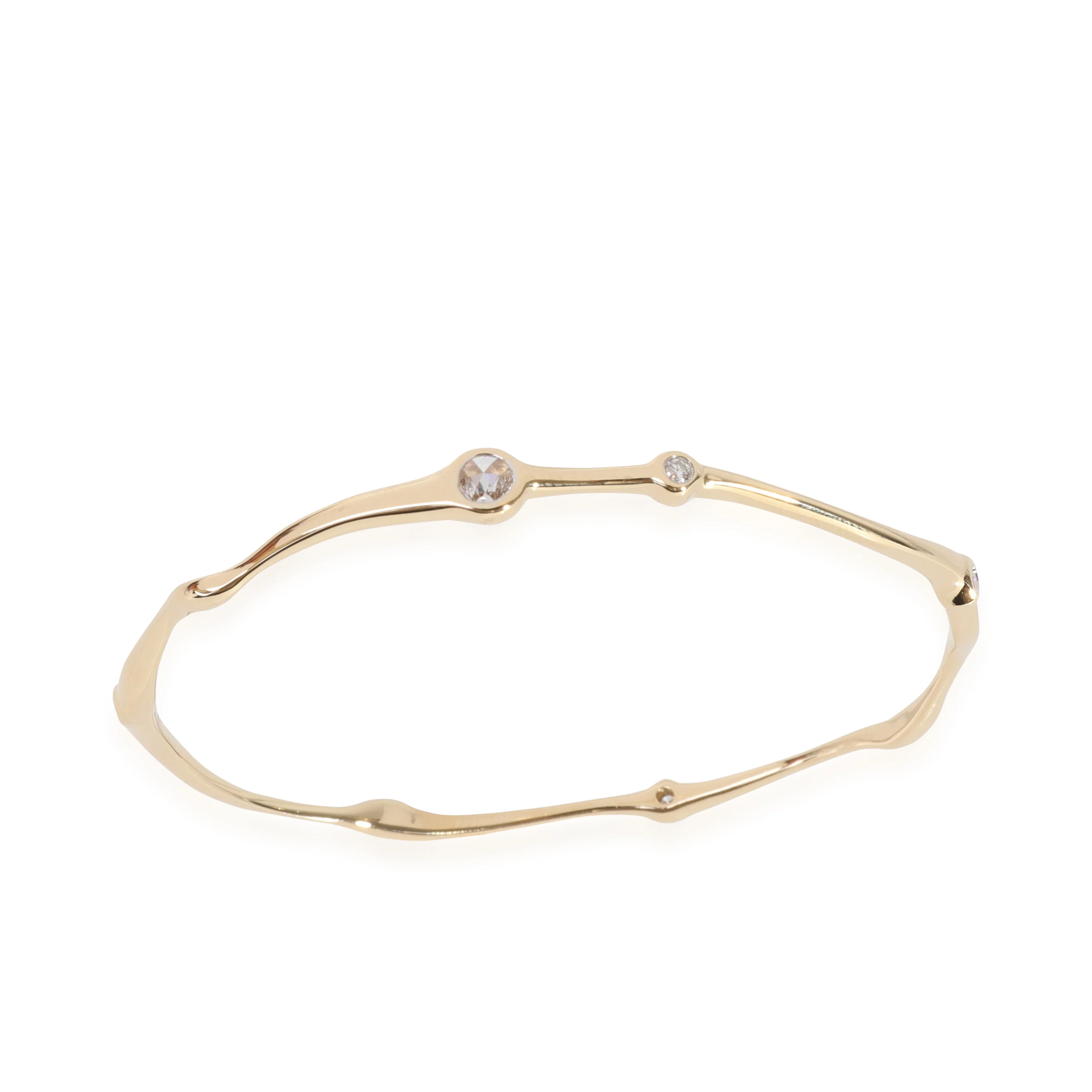 Wavy Diamond Bangle in 18k Yellow Gold 0.4 CTW - Image 4