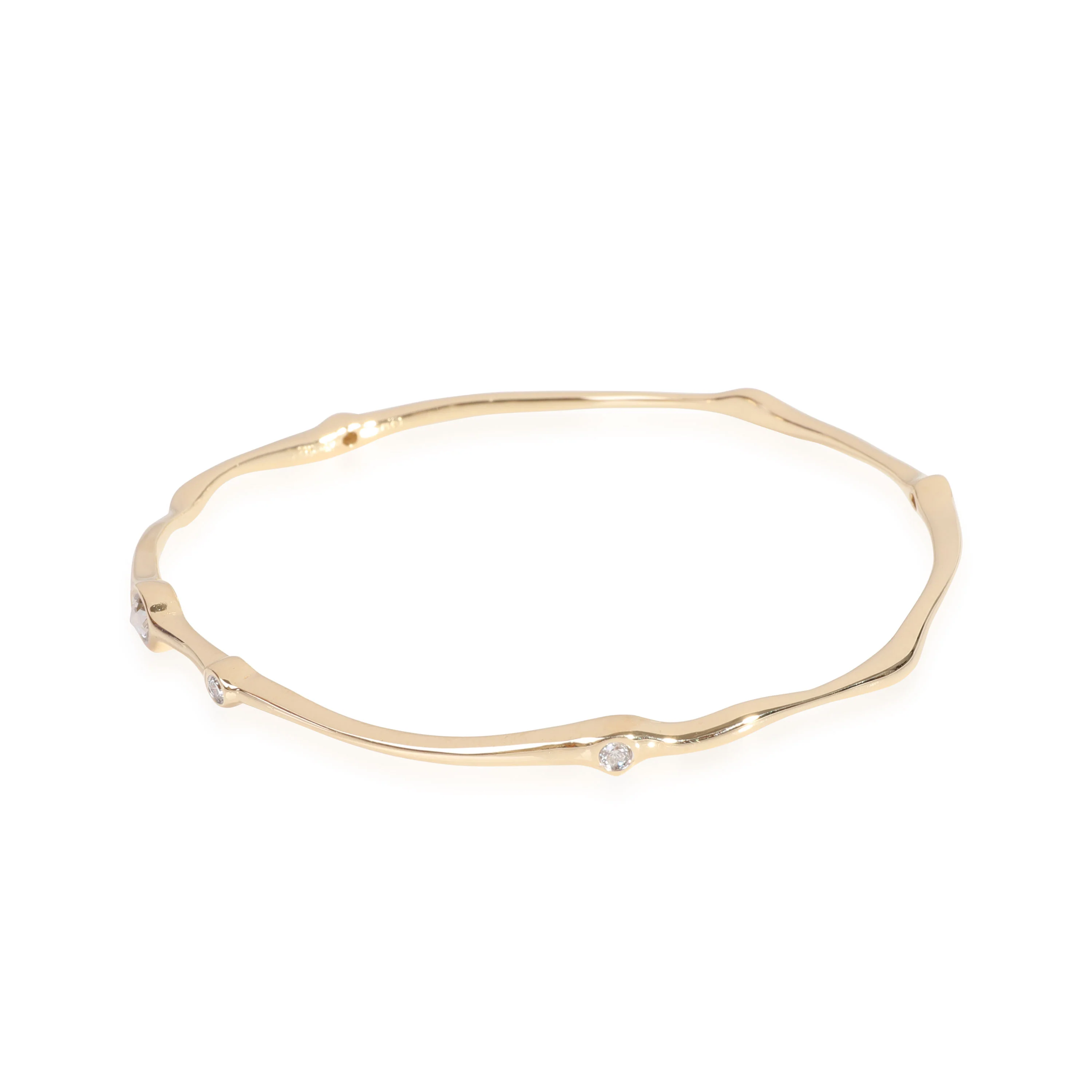 Wavy Diamond Bangle in 18k Yellow Gold 0.4 CTW - Image 5