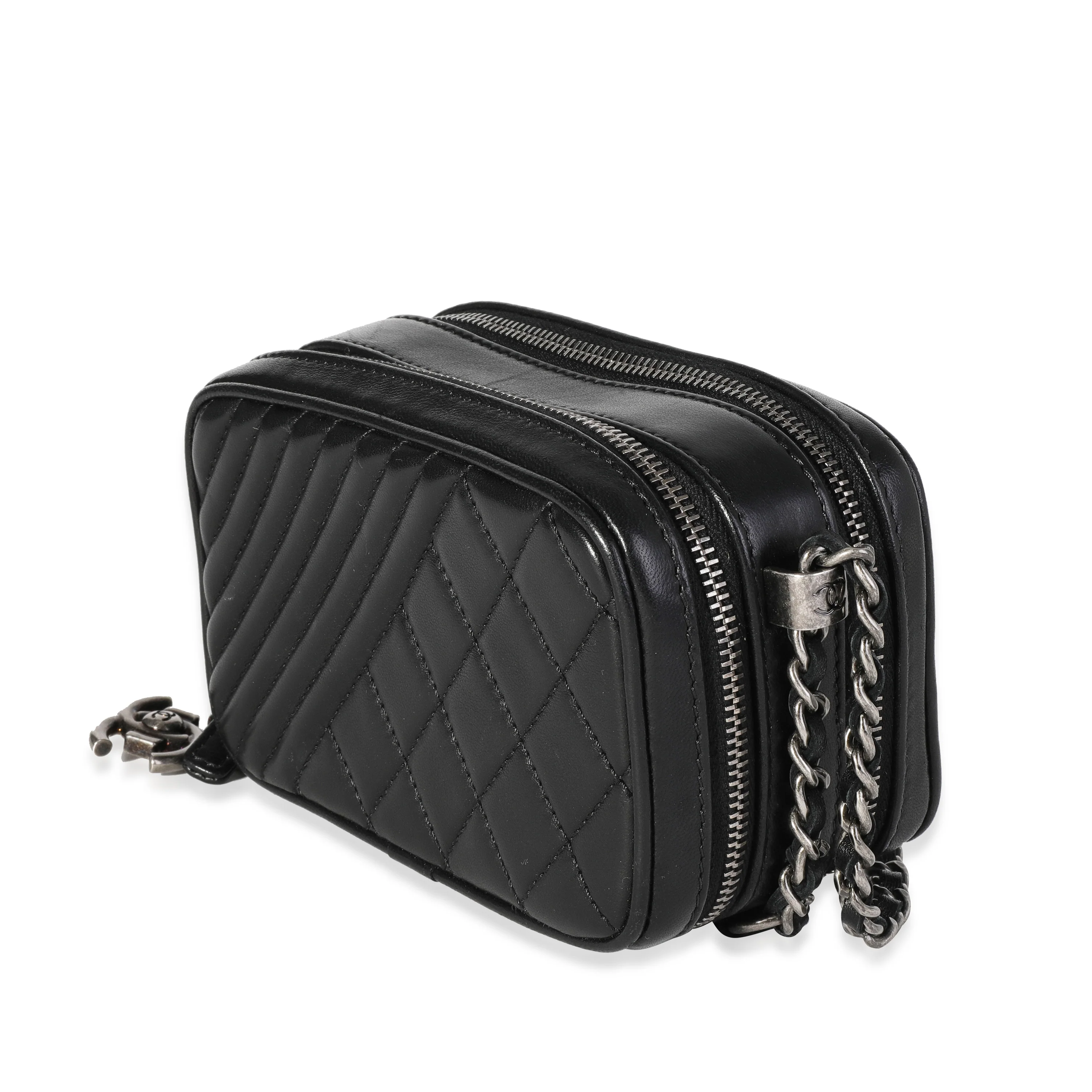 Chanel Black Quilted Lambskin Coco Boy Camera Case - Image 2
