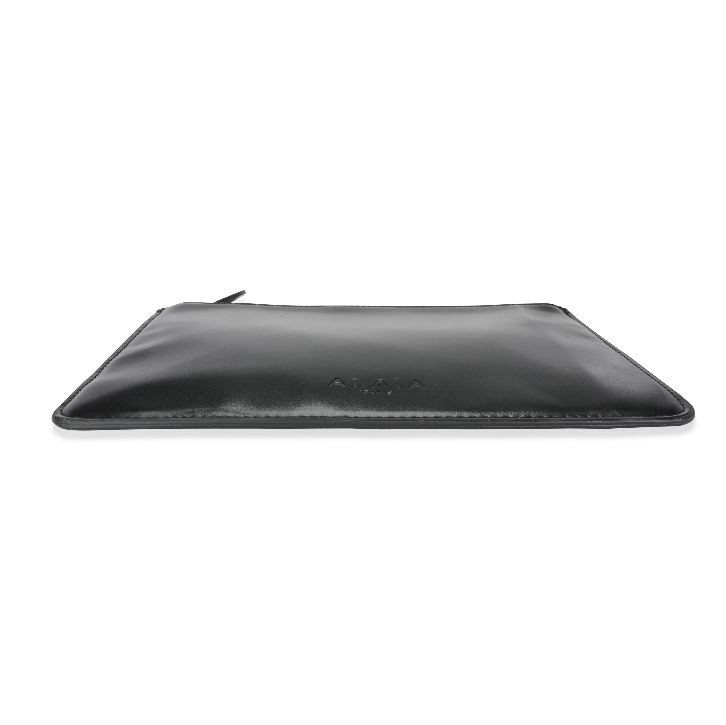 Black Leather Large Zip Case - Image 4