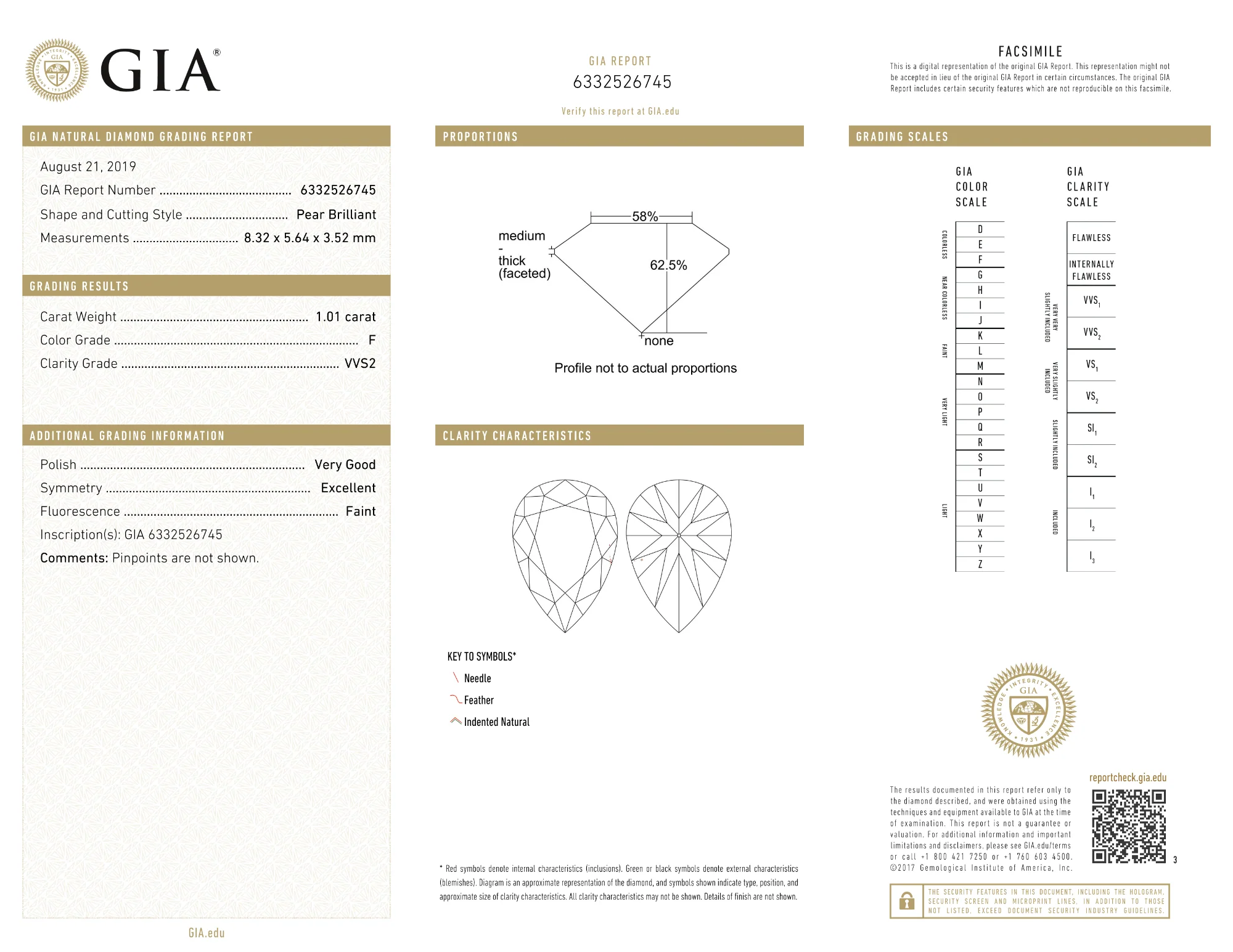 GIA Certified 1.01 Ct Pear cut F VVS2 Loose Diamond - Image 2