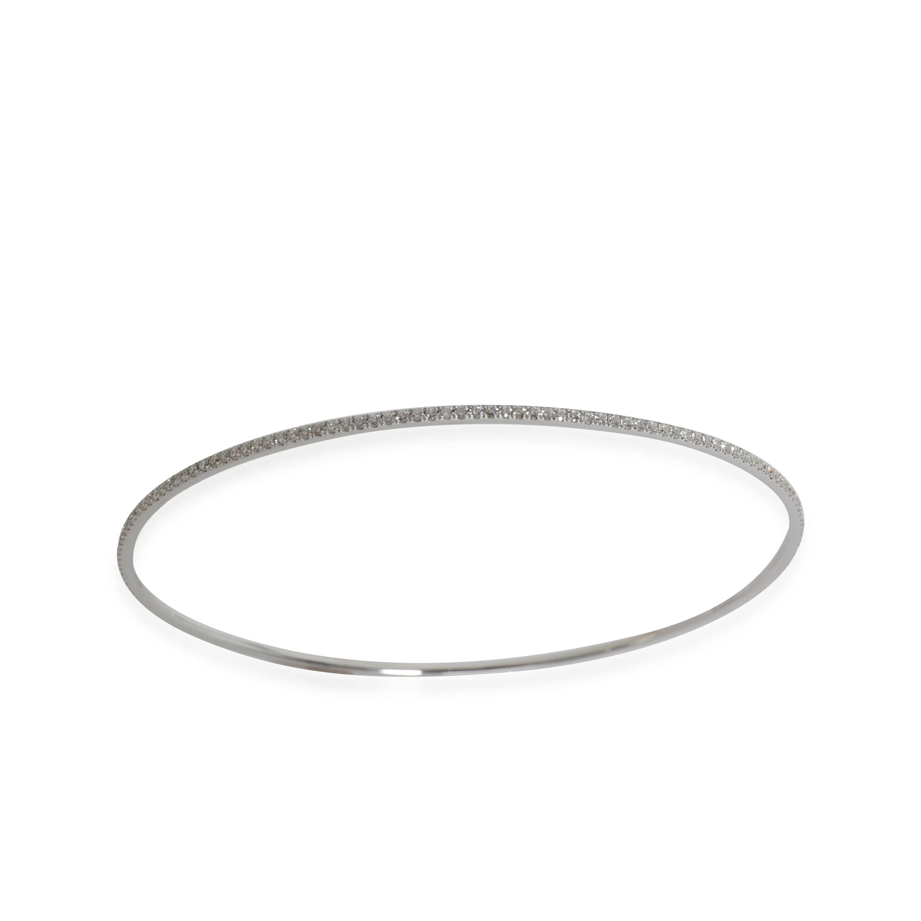 Diamond Thin Micro-Pave Bangle in 18k White Gold 0.75 CTW - Image 2