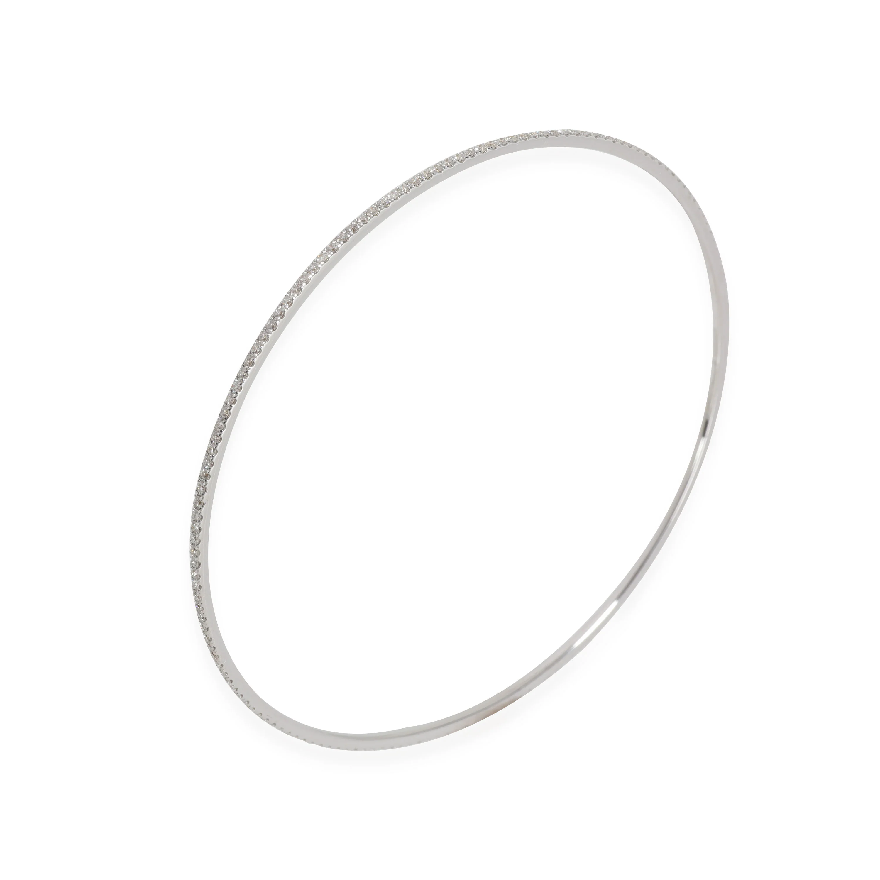 Diamond Thin Micro-Pave Bangle in 18k White Gold 0.75 CTW - Image 3
