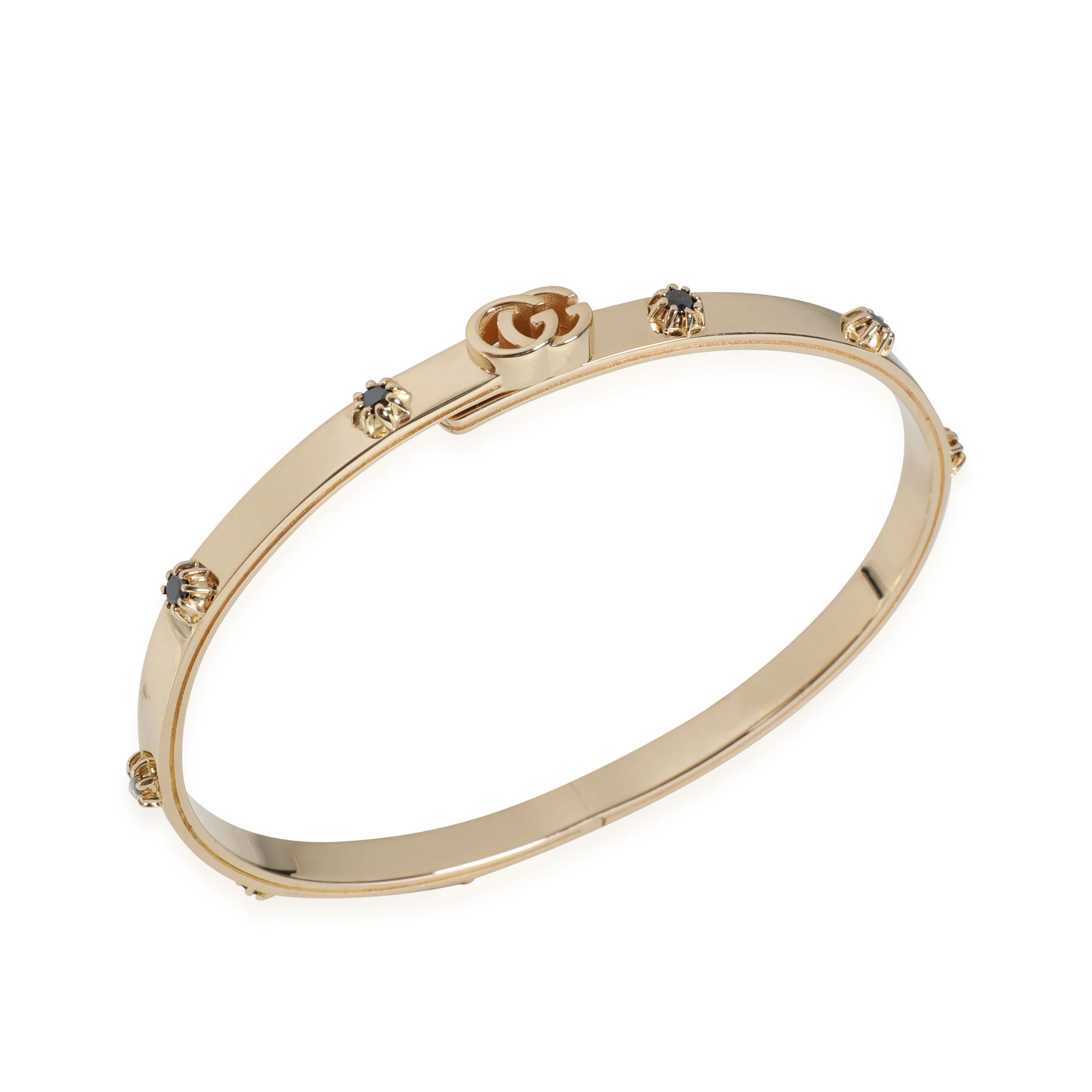 Running G Black Diamond Slim Bangle in 18k Yellow Gold 0.35 CTW - Image 3