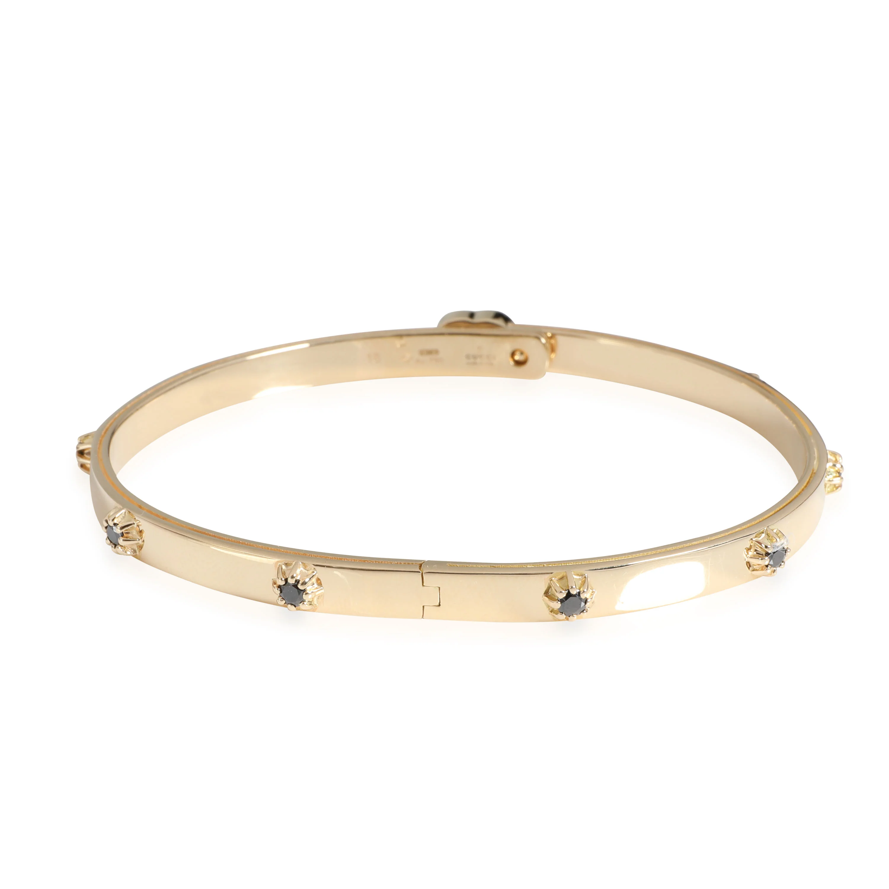 Running G Black Diamond Slim Bangle in 18k Yellow Gold 0.35 CTW - Image 4