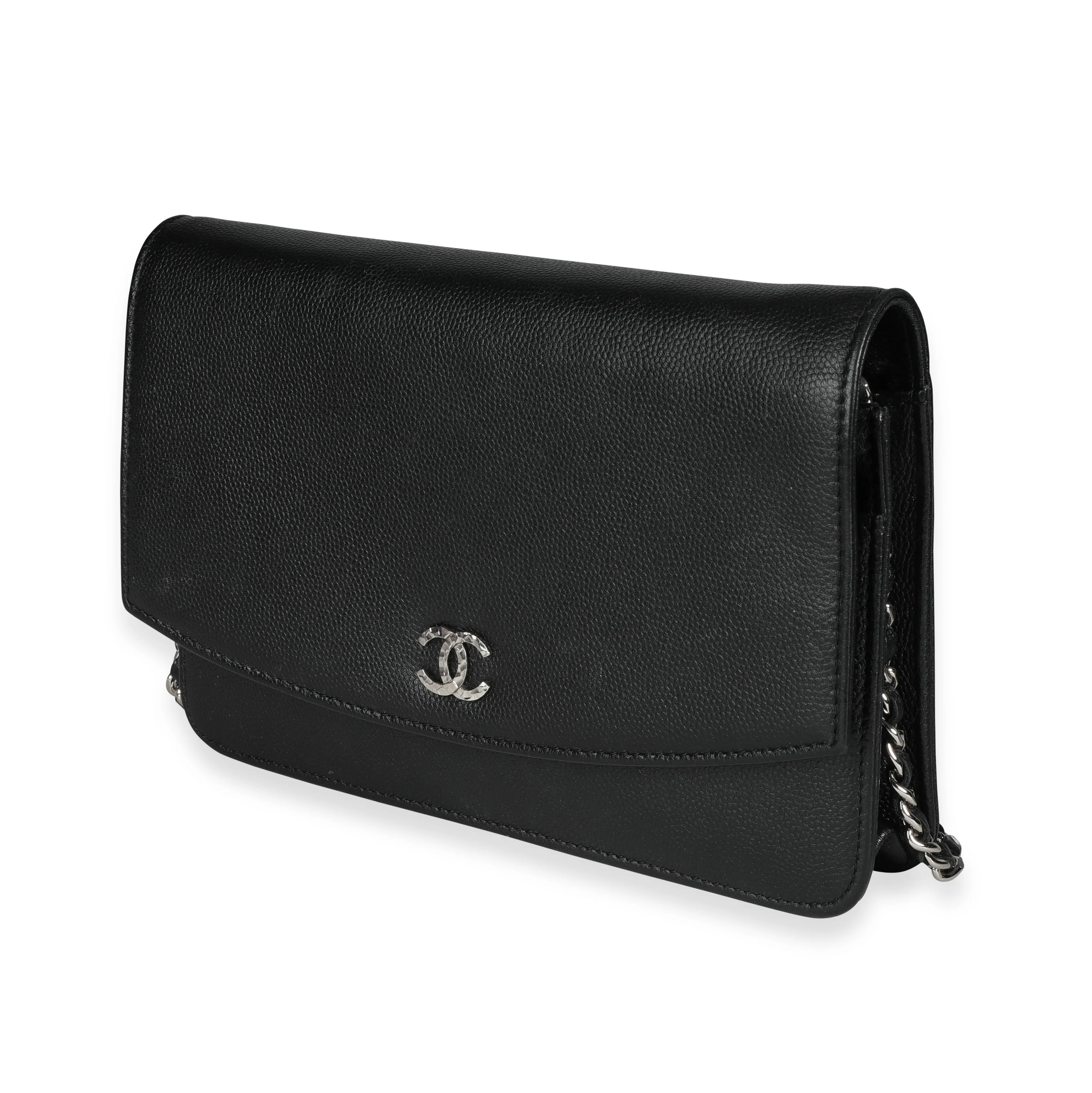 Chanel Black Caviar Leather Wallet On Chain - Image 2