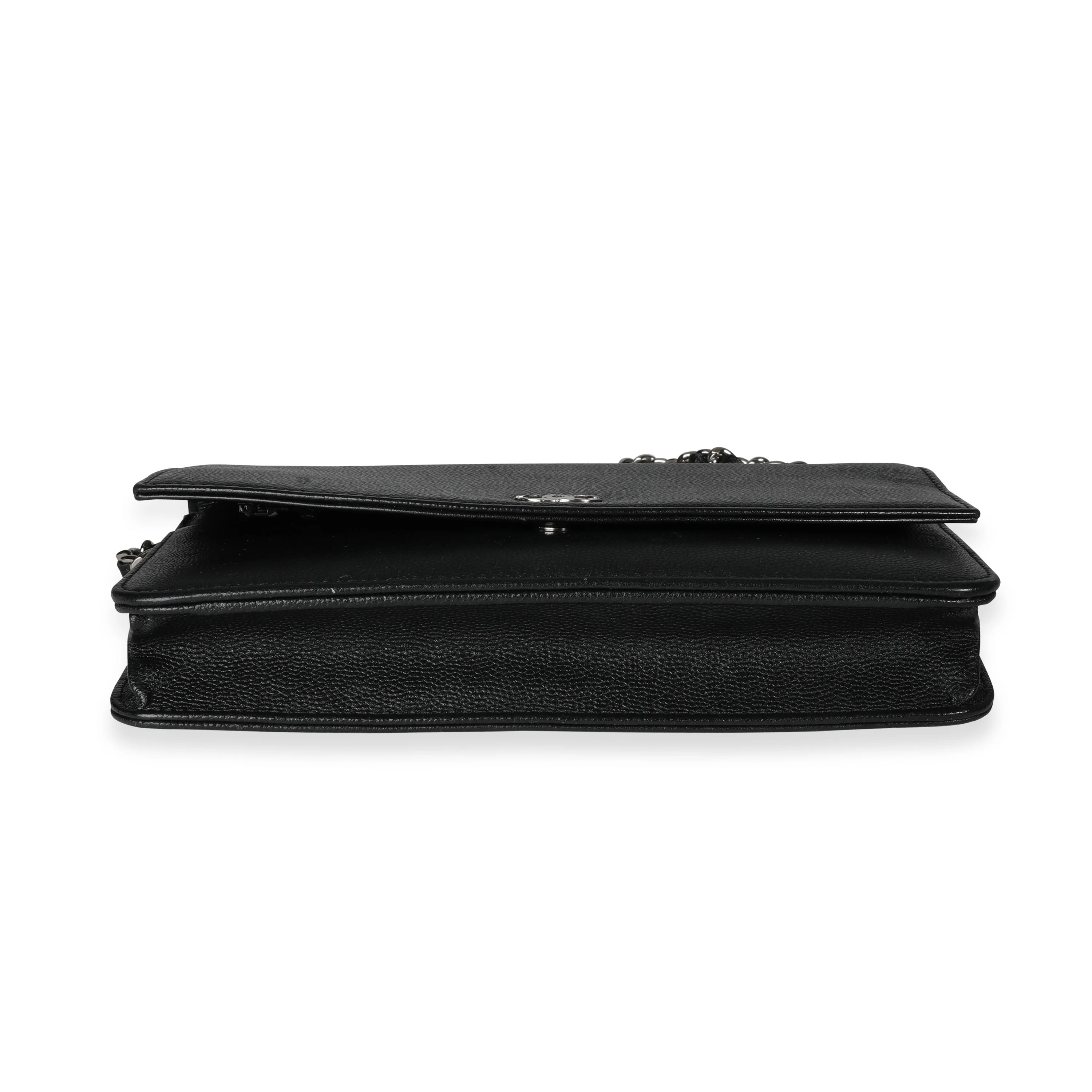Chanel Black Caviar Leather Wallet On Chain - Image 5