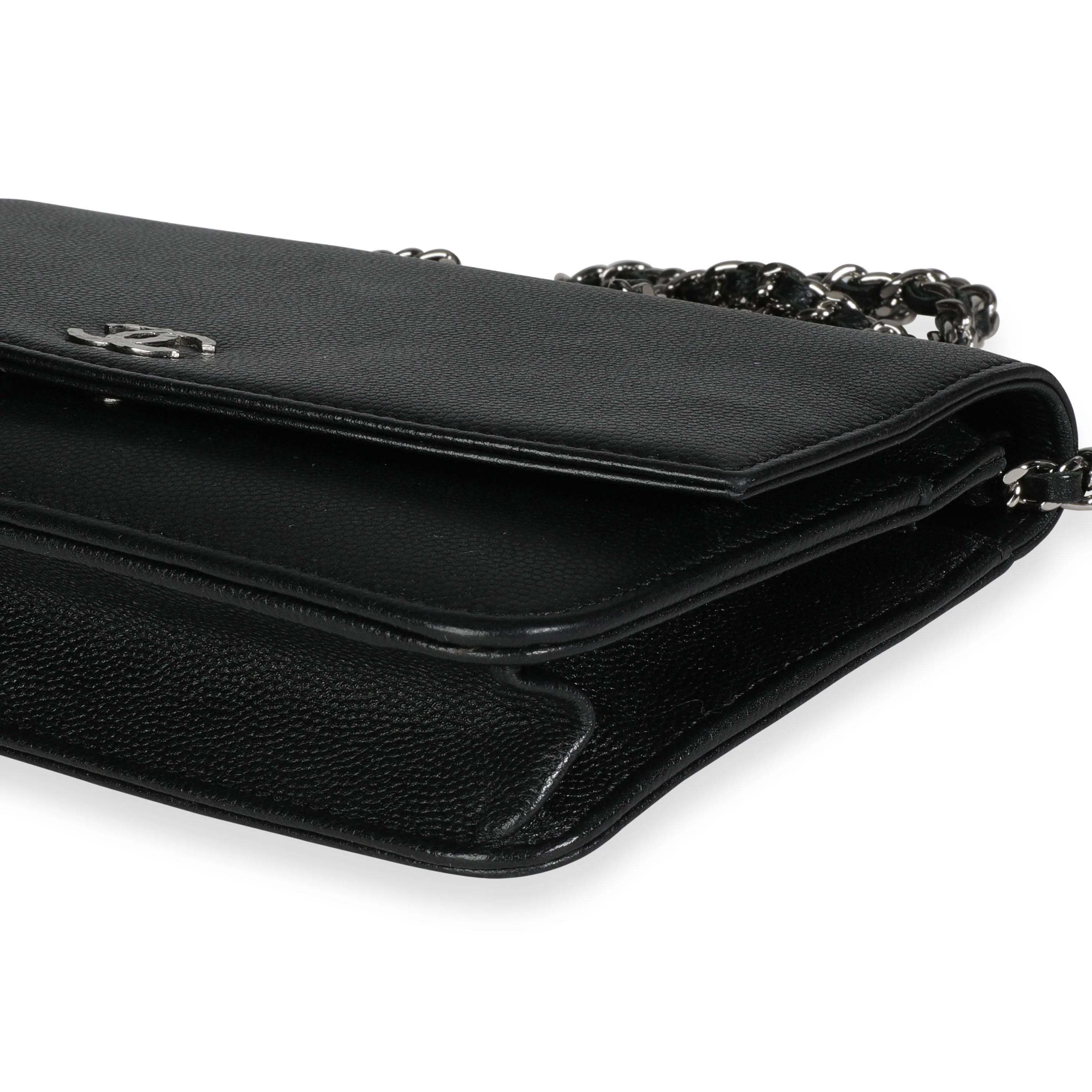 Chanel Black Caviar Leather Wallet On Chain - Image 7