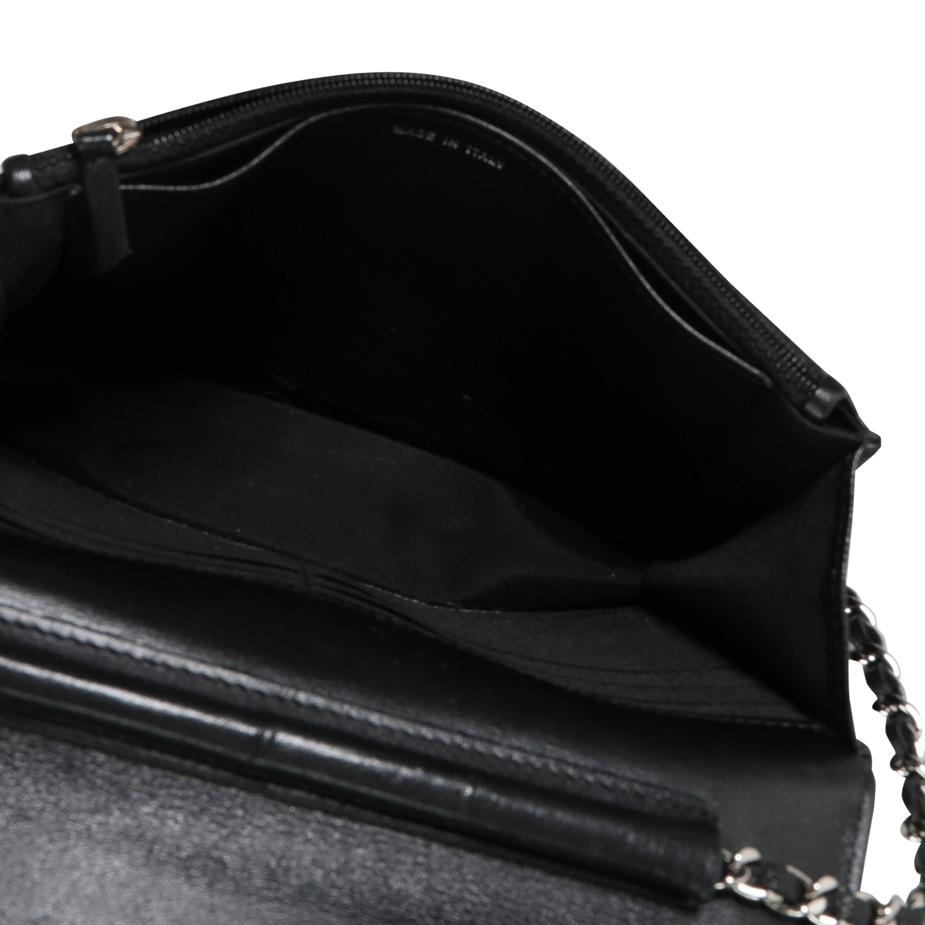 Chanel Black Caviar Leather Wallet On Chain - Image 8