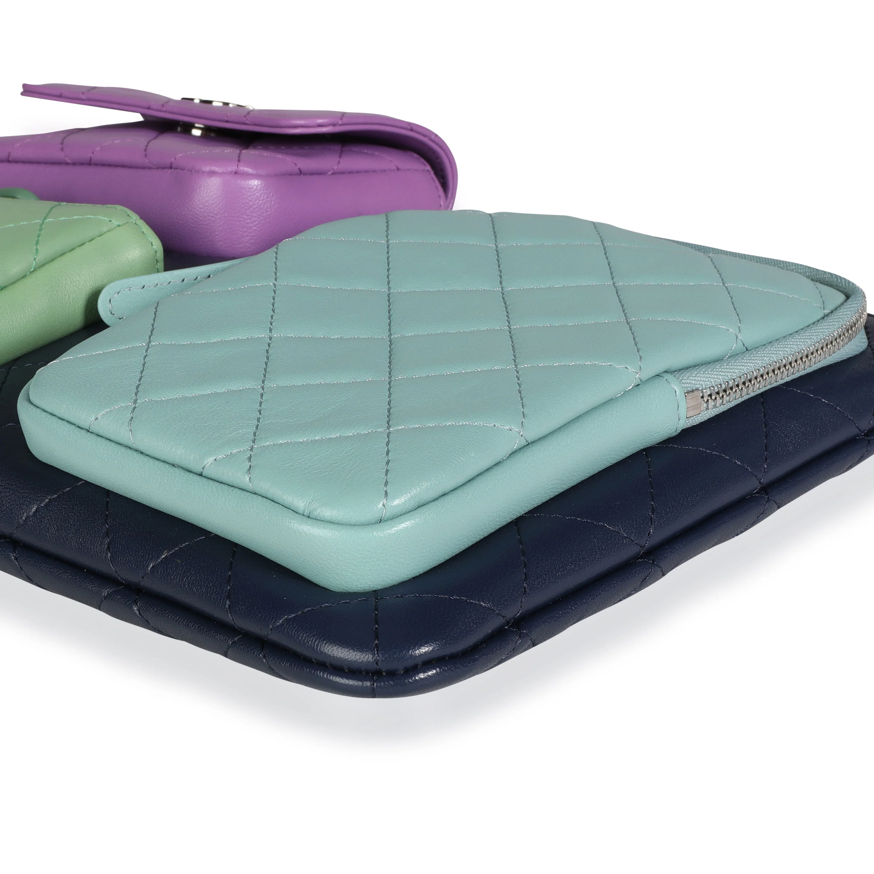 Chanel Rare Multicolor Quilted Lambskin Pocket O-Case - Image 4