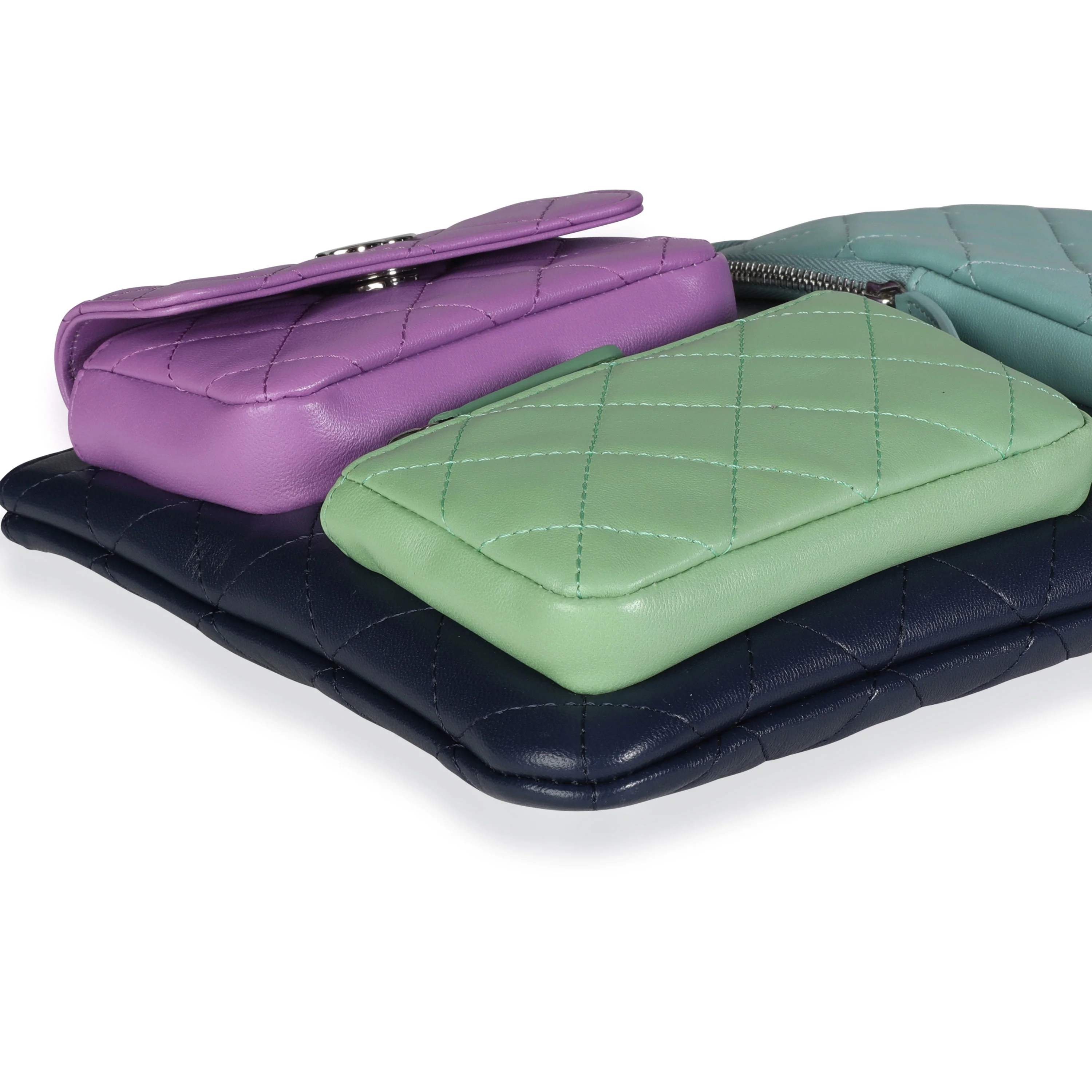 Chanel Rare Multicolor Quilted Lambskin Pocket O-Case - Image 5
