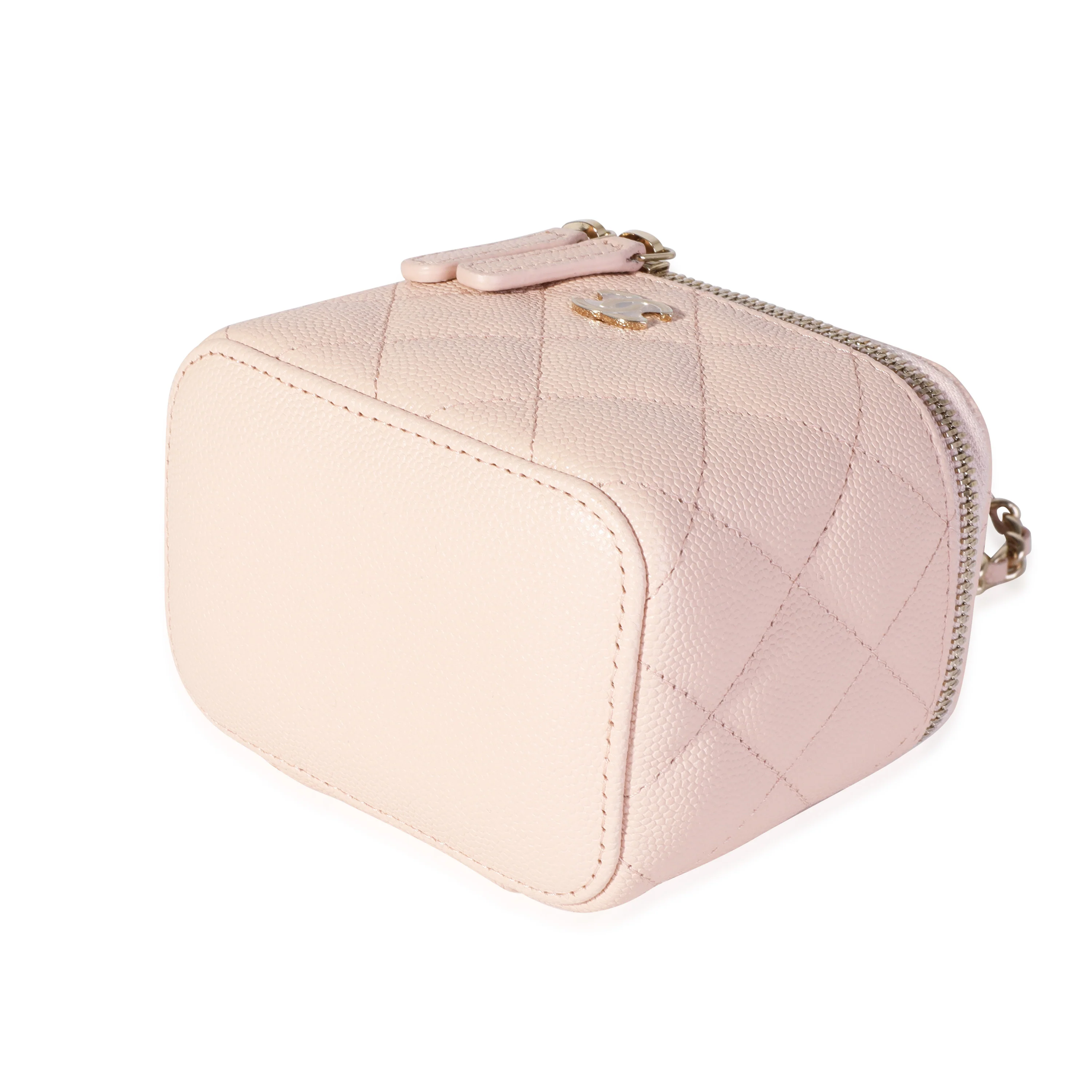 Chanel Beige Quilted Caviar Vanity with Chain - Image 5
