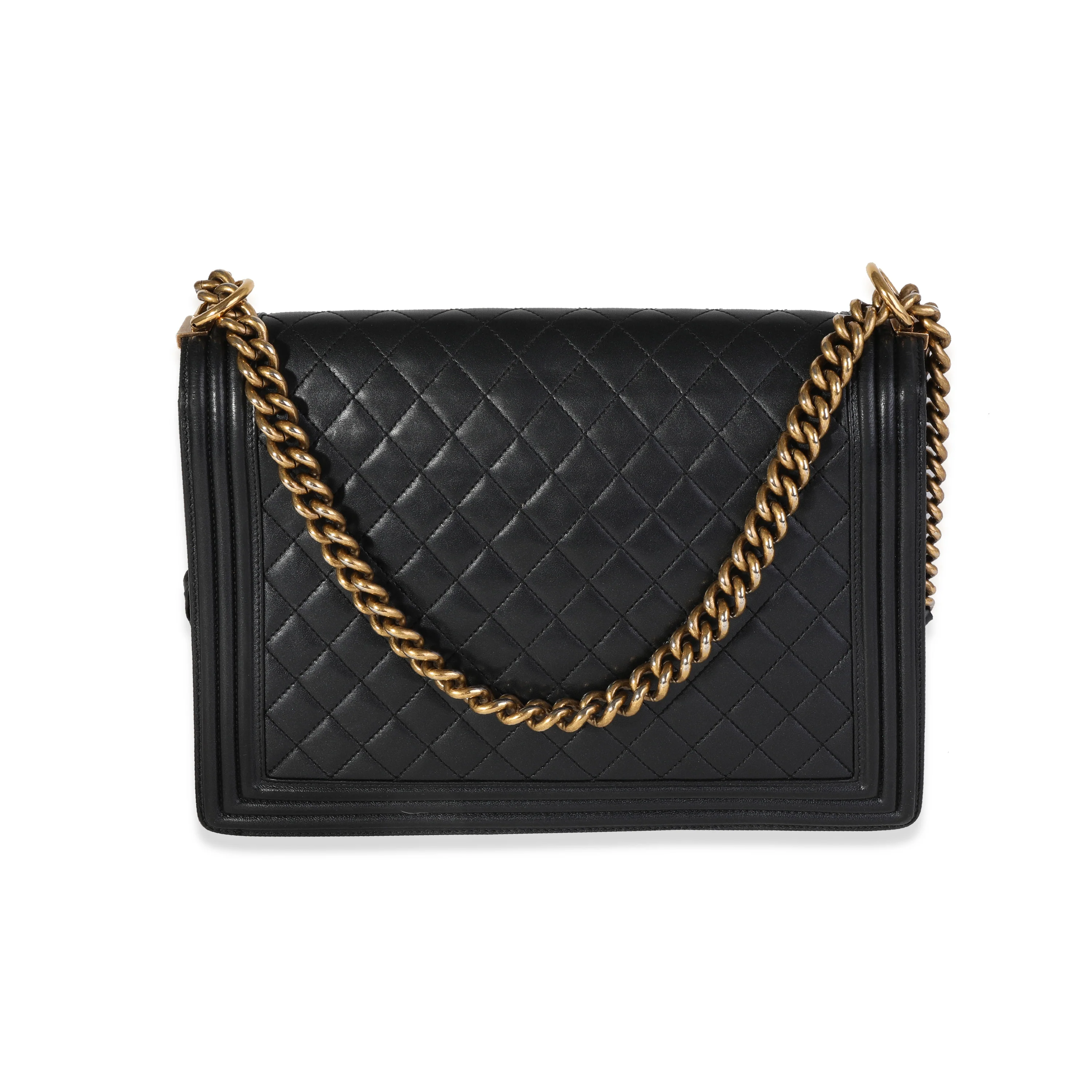 Chanel Black Quilted Lambskin XL Boy Bag - Image 3