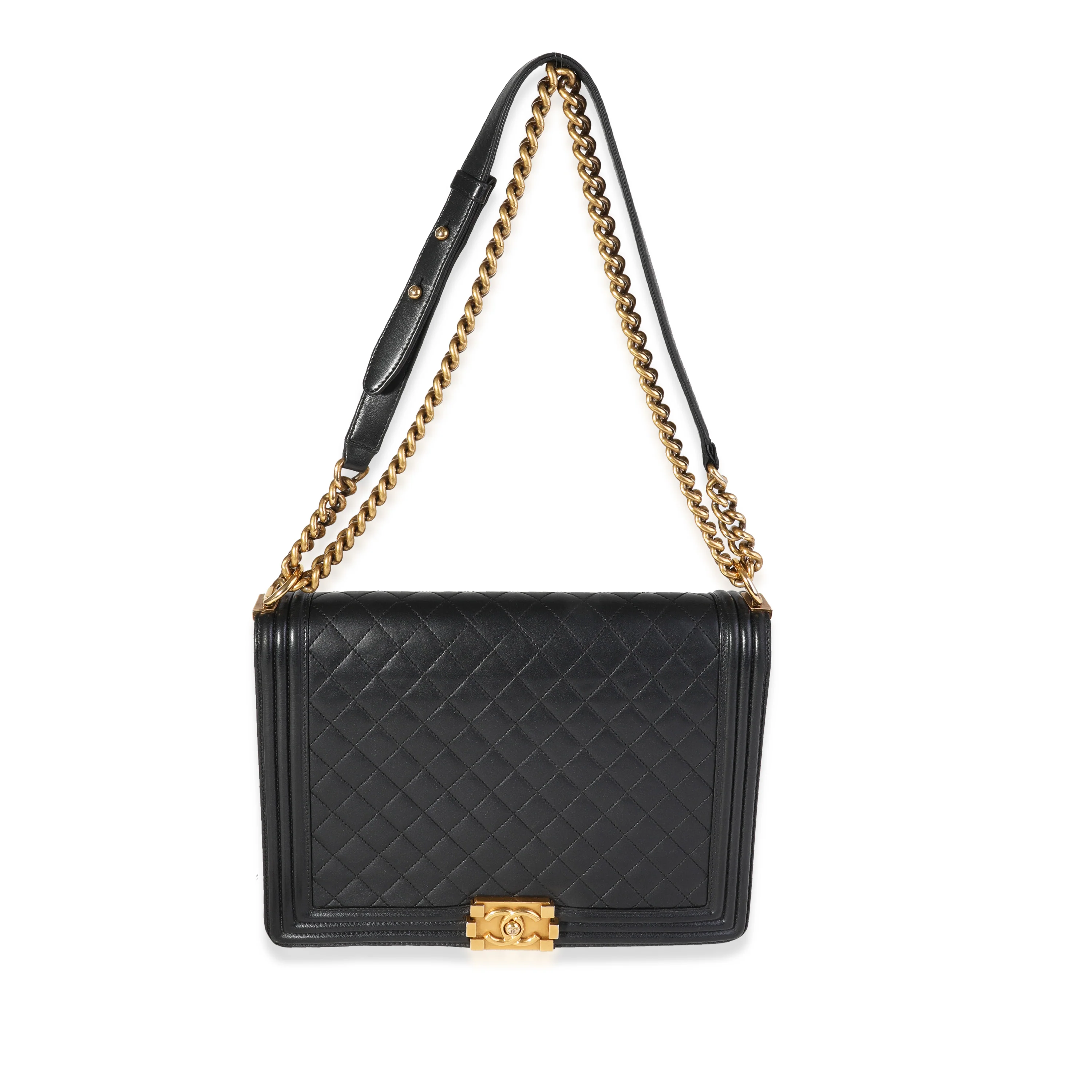 Chanel Black Quilted Lambskin XL Boy Bag - Image 4