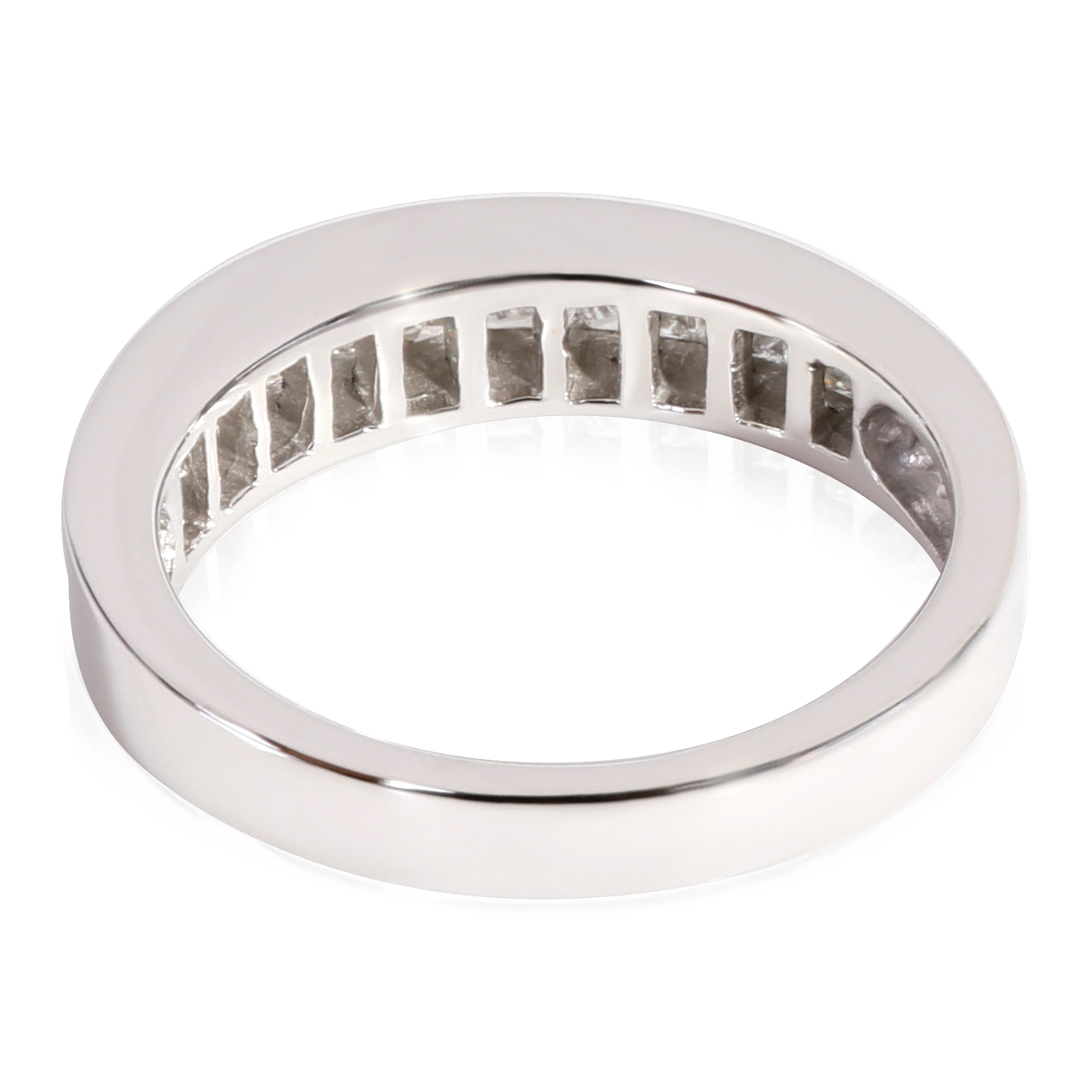 Channel Set Diamond Princess Cut Wedding Band in 14K White Gold 1.00 CTW - Image 3