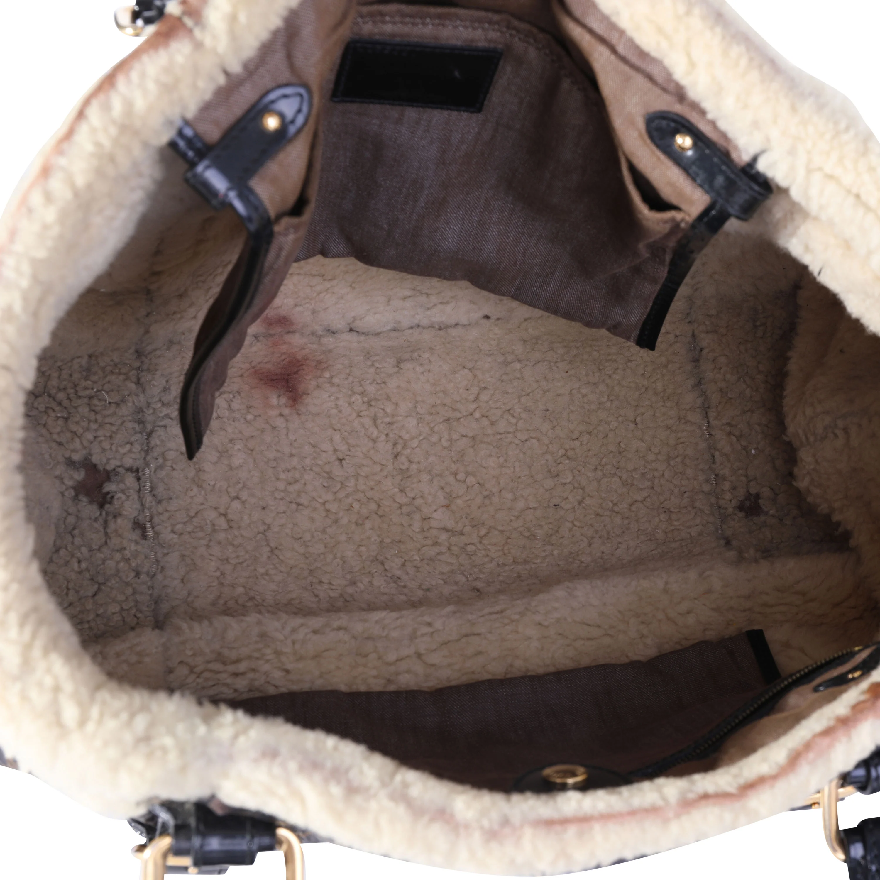 Louis Vuitton Limited Edition Vinyl Monogram Canvas & Shearling Thunder Sac - Image 7