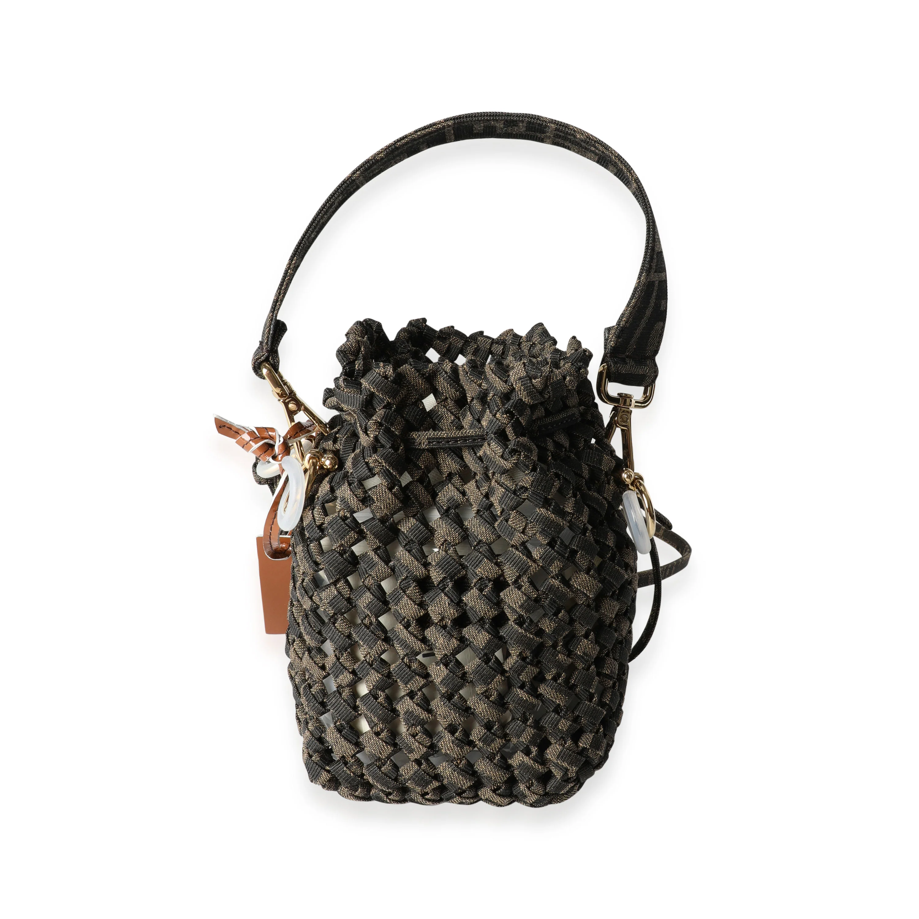 Brown Jacquard Interlace Canvas Mini Mon Tresor - Image 3