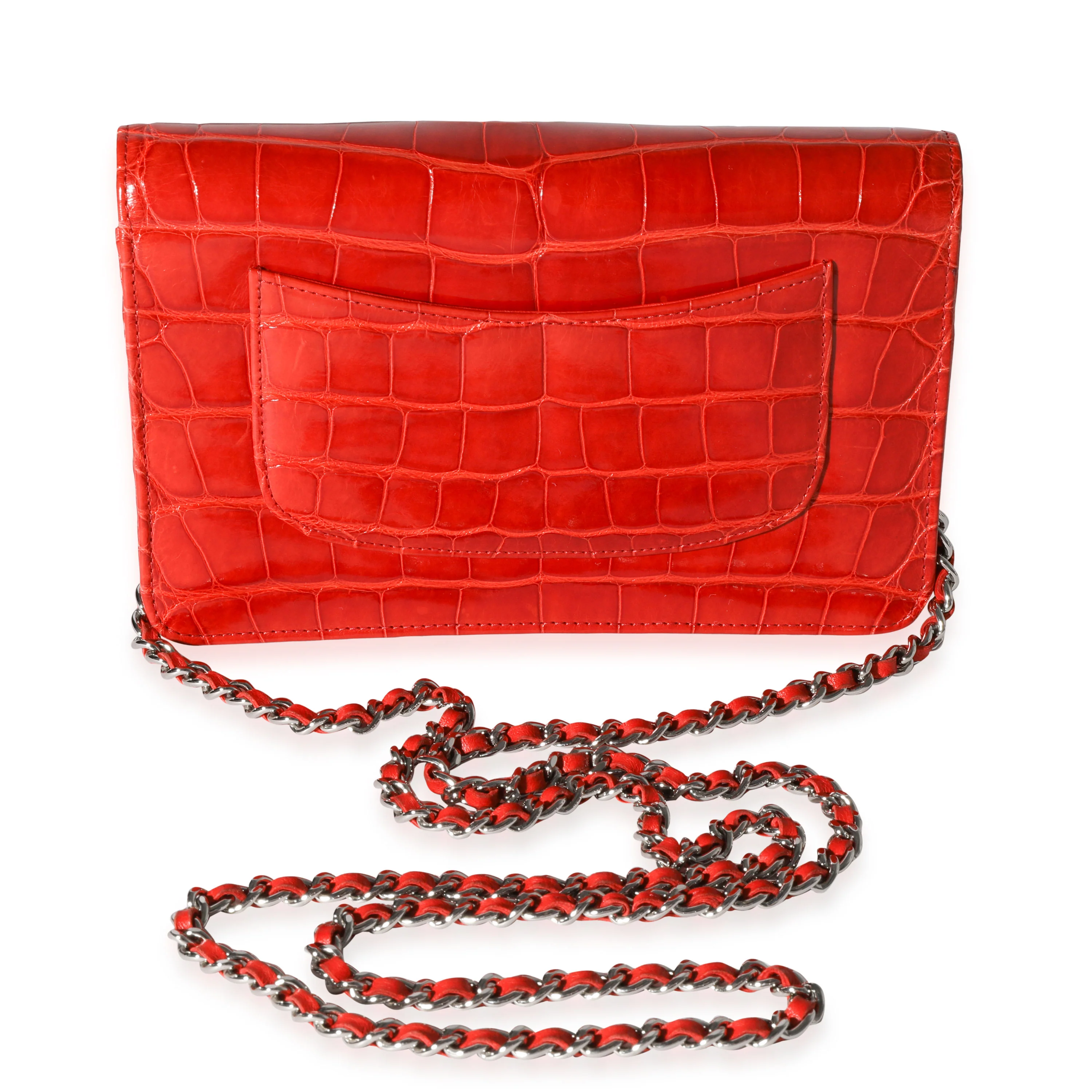 Chanel Vermillion Shiny Alligator WOC - Image 3